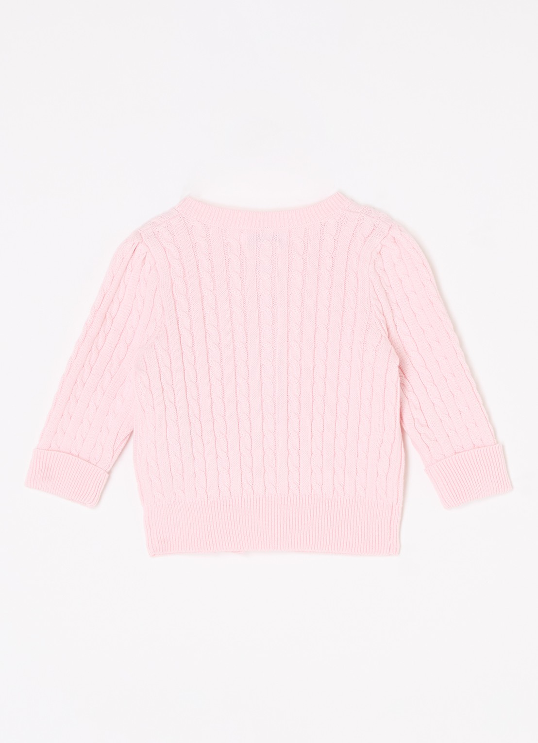 Ralph Lauren Grofgebreid vest met logo - achterkant lichtroze