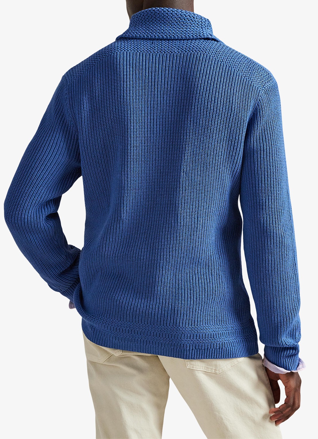 Ralph Lauren Grofgebreid vest met sjaalkraag - achterkant modern royal-34yb