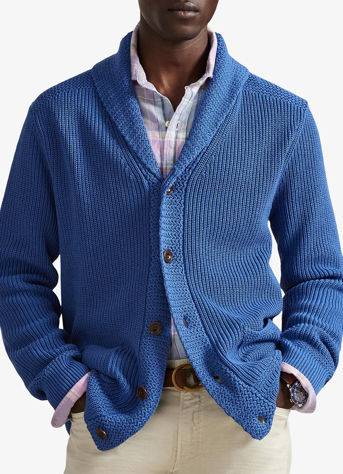 Ralph Lauren Grofgebreid vest met sjaalkraag - detail 2 modern royal-34yb
