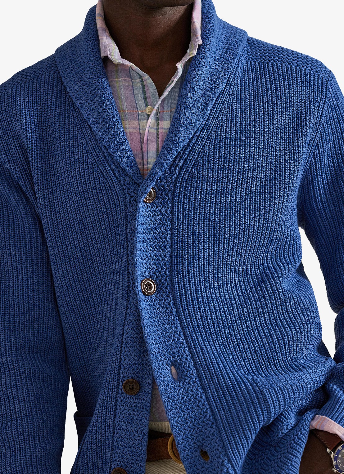 Ralph Lauren Grofgebreid vest met sjaalkraag - detail 3 modern royal-34yb