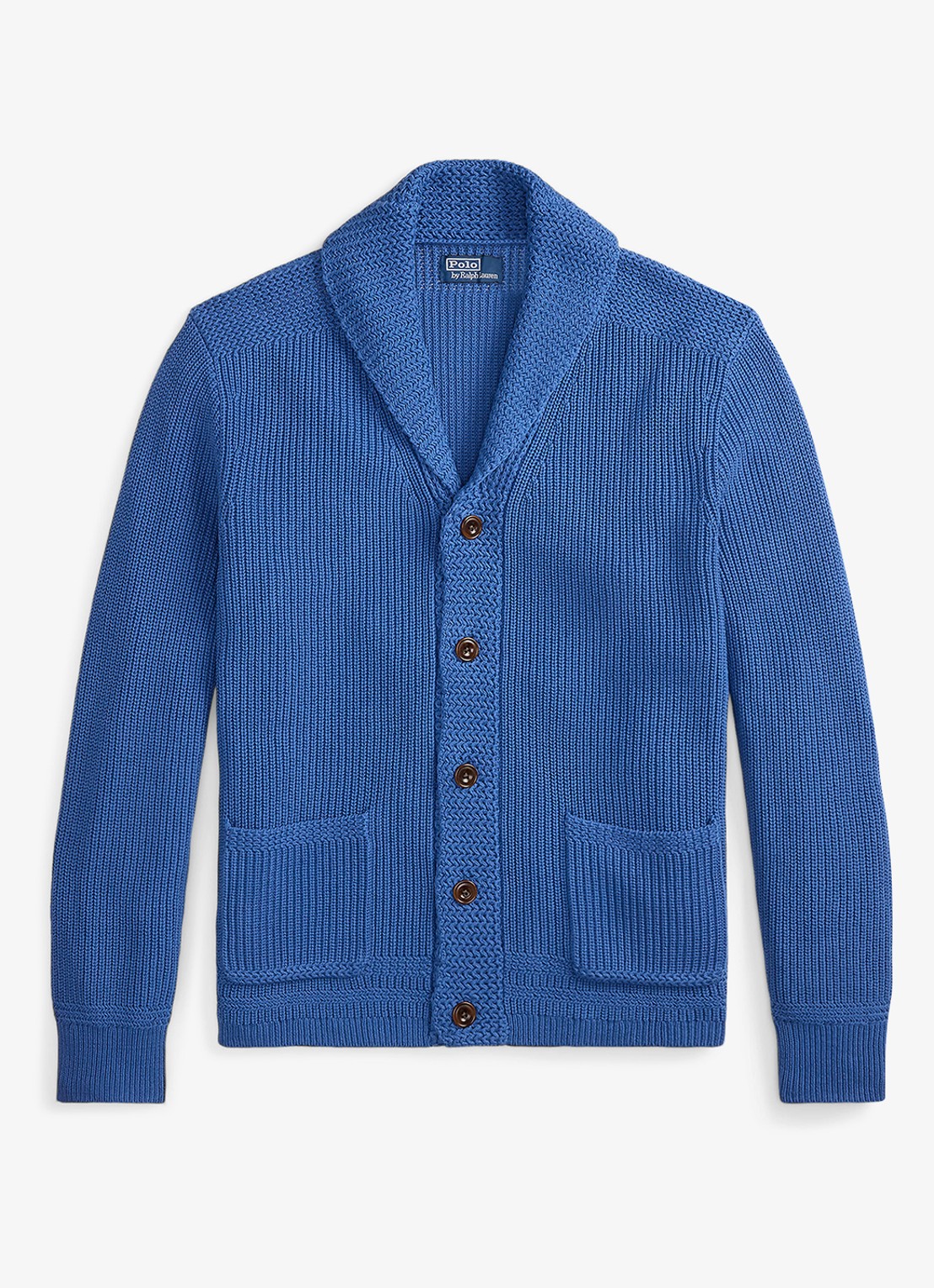 Ralph Lauren Grofgebreid vest met sjaalkraag - voorkant 4 modern royal-34yb