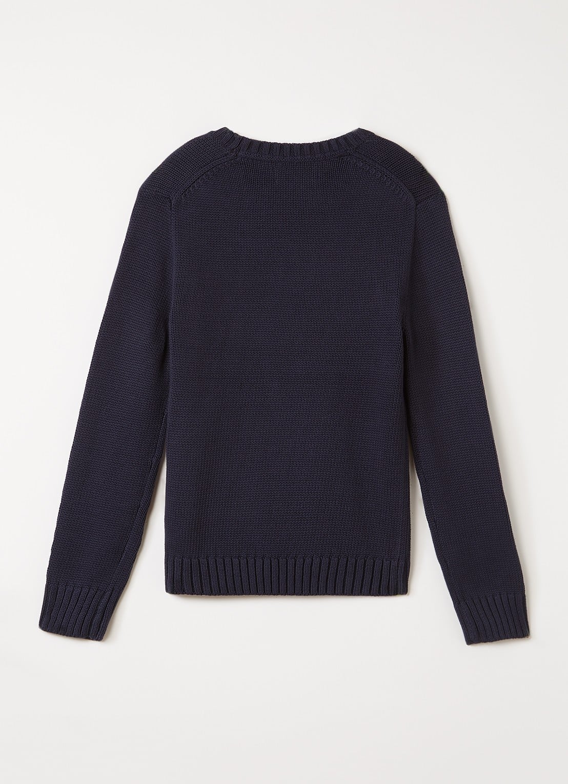 Ralph Lauren Grofgebreide pullover met logo - voorkant 3 donkerblauw