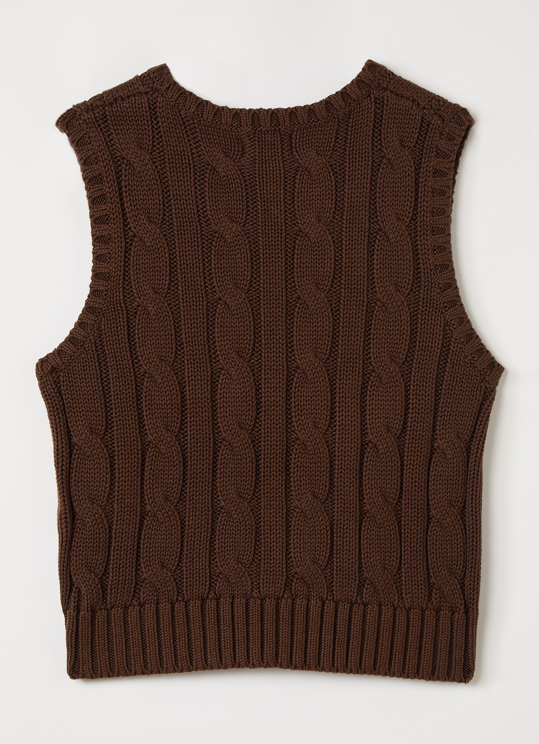 Ralph Lauren Grofgebreide spencer - voorkant 2 lichtbruin