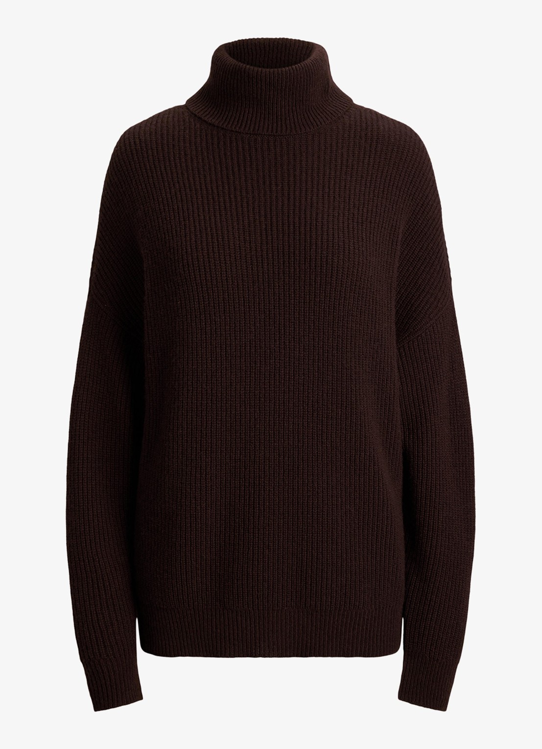 Ralph Lauren Grofgebreide trui in kasjmierblend met col - voorkant 3 circuit brown / bruin