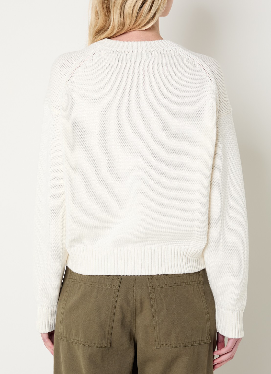 Ralph Lauren Grofgebreide trui met ingebreide logoprint - achterkant 2 wit