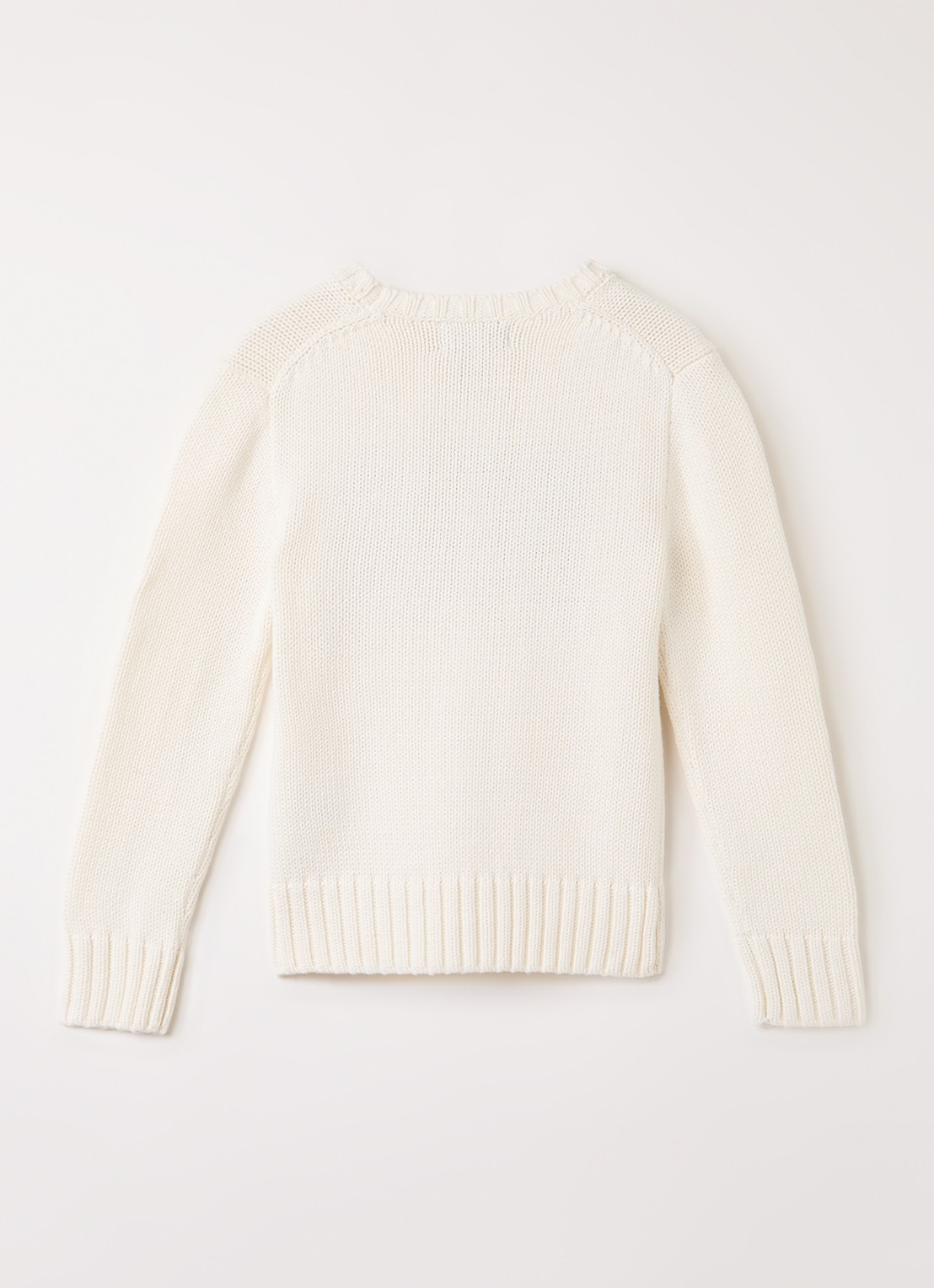 Ralph Lauren Grofgebreide trui met ingebreide print - voorkant 2 gebroken wit