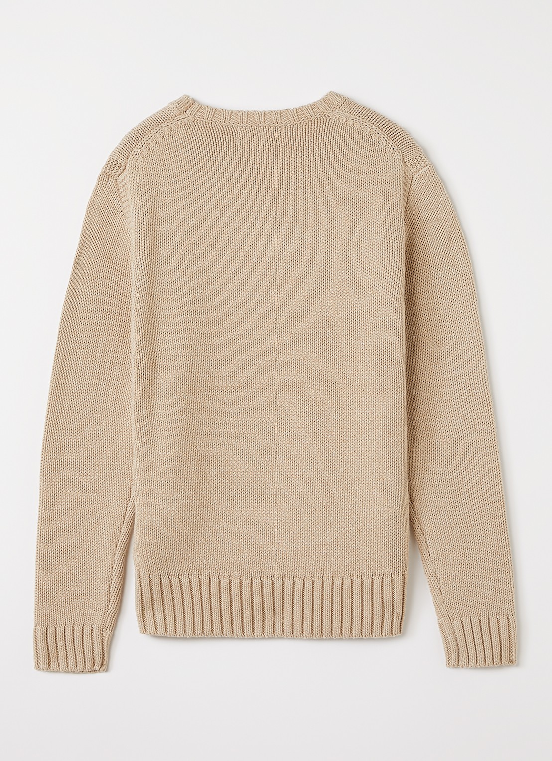 Ralph Lauren Grofgebreide trui met ingebreide print - voorkant 3 beige