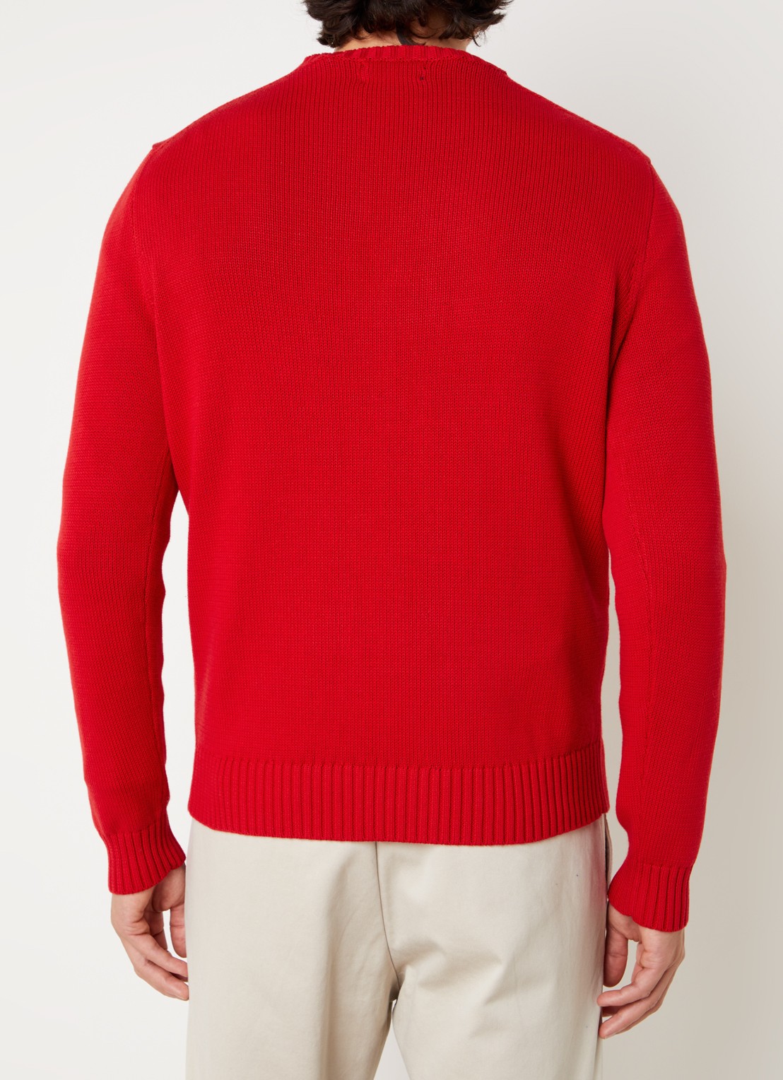 Ralph Lauren Grofgebreide trui met logoborduring - achterkant rl2000 red