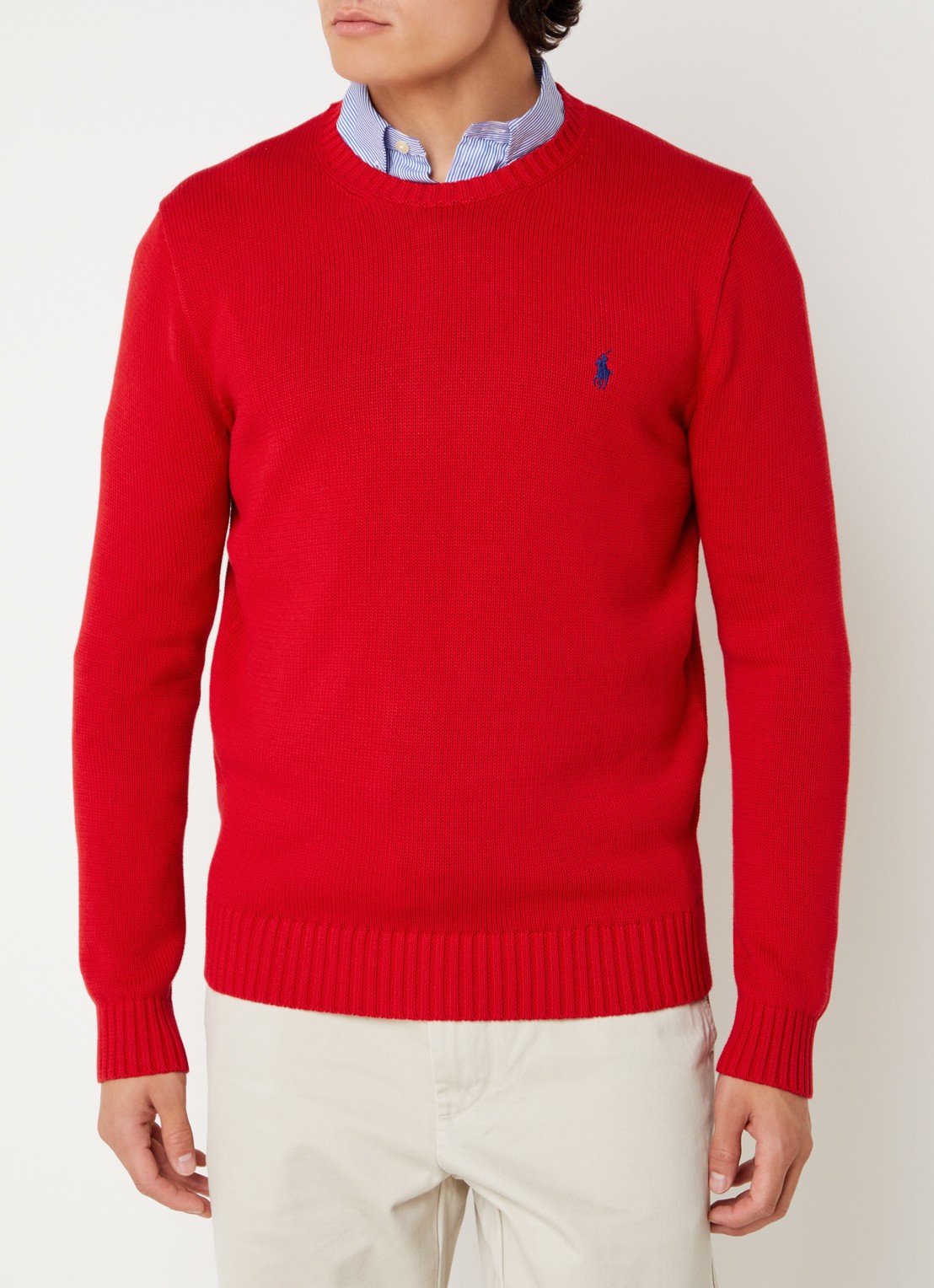 Ralph Lauren Grofgebreide trui met logoborduring - detail 4 rl2000 red