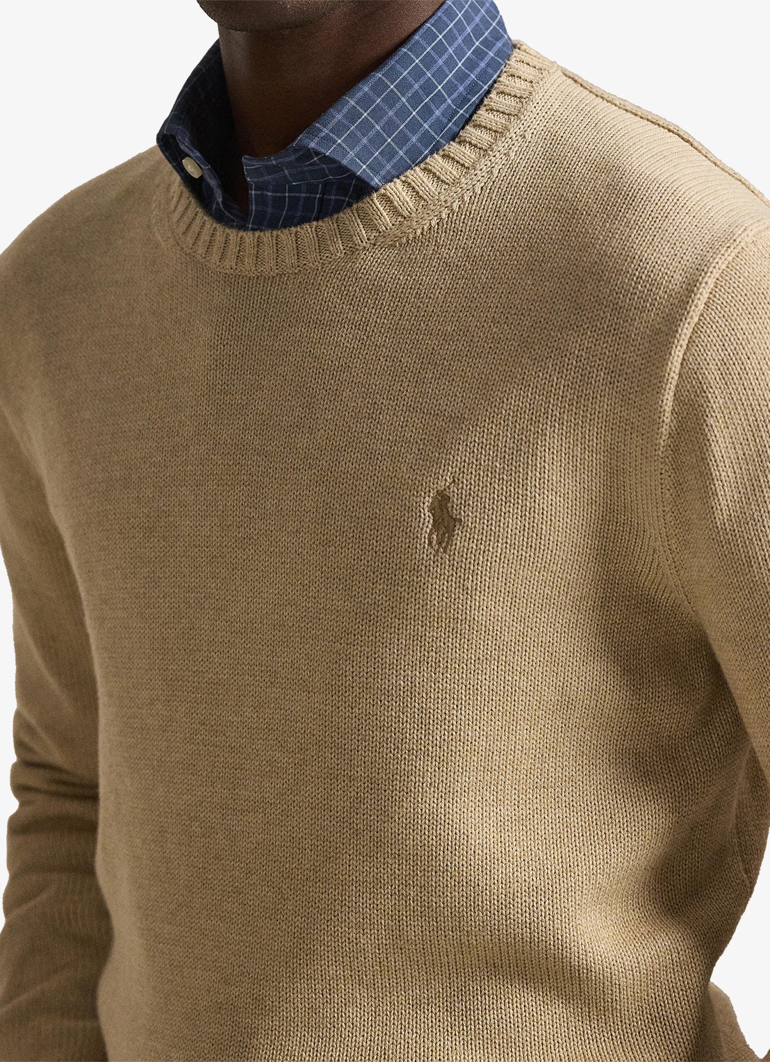 Ralph Lauren Grofgebreide trui met logoborduring - detail 5 beige