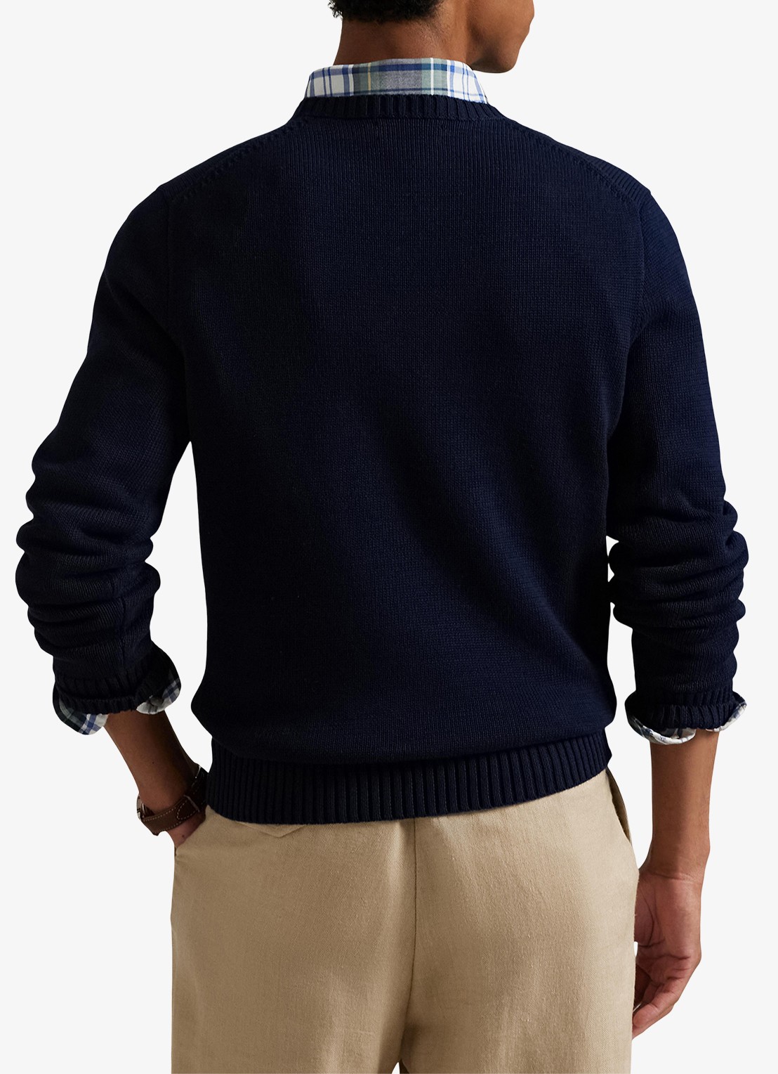 Ralph Lauren Grofgebreide trui met logoborduring - achterkant 5 patterned - navy / donkerblauw