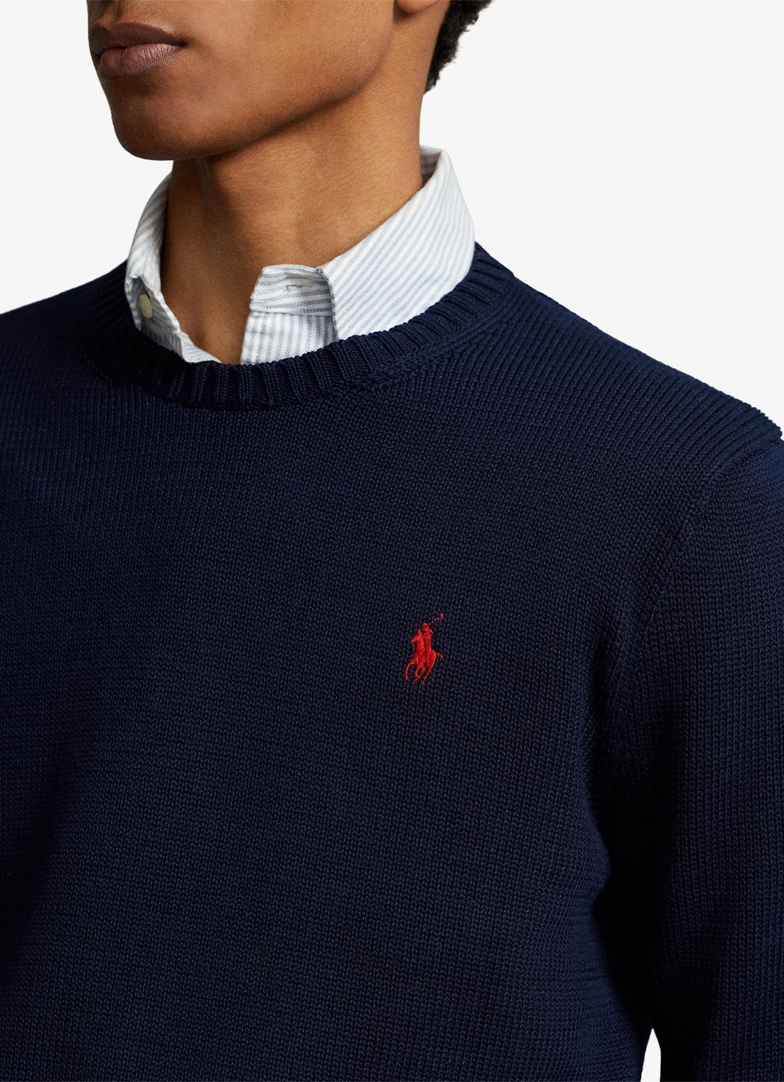 Ralph Lauren Grofgebreide trui met logoborduring - detail 2 patterned - navy / donkerblauw
