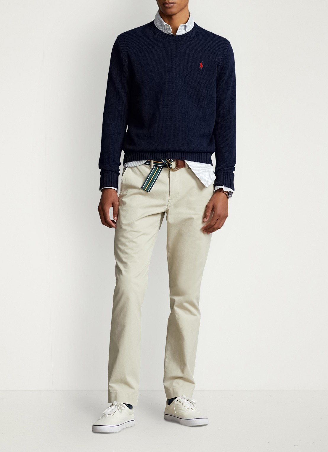 Ralph Lauren Grofgebreide trui met logoborduring - voorkant 4 patterned - navy / donkerblauw
