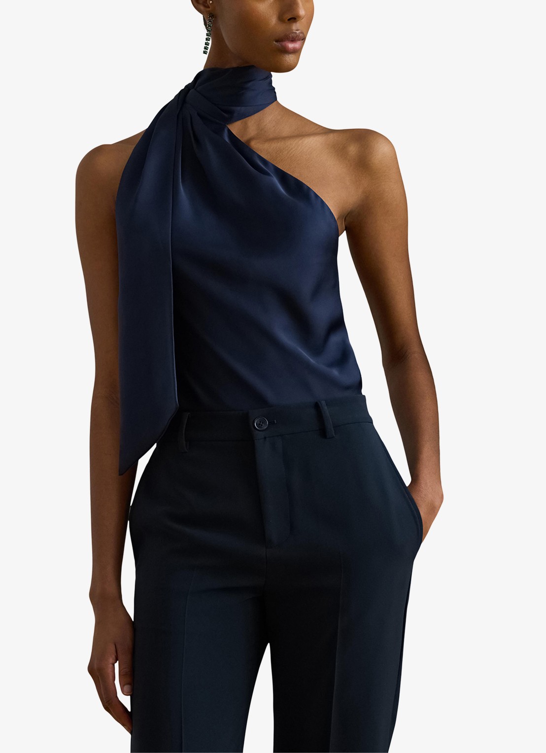 Ralph Lauren Haltertop met sjaalkraag - detail 3 refined navy / donkerblauw