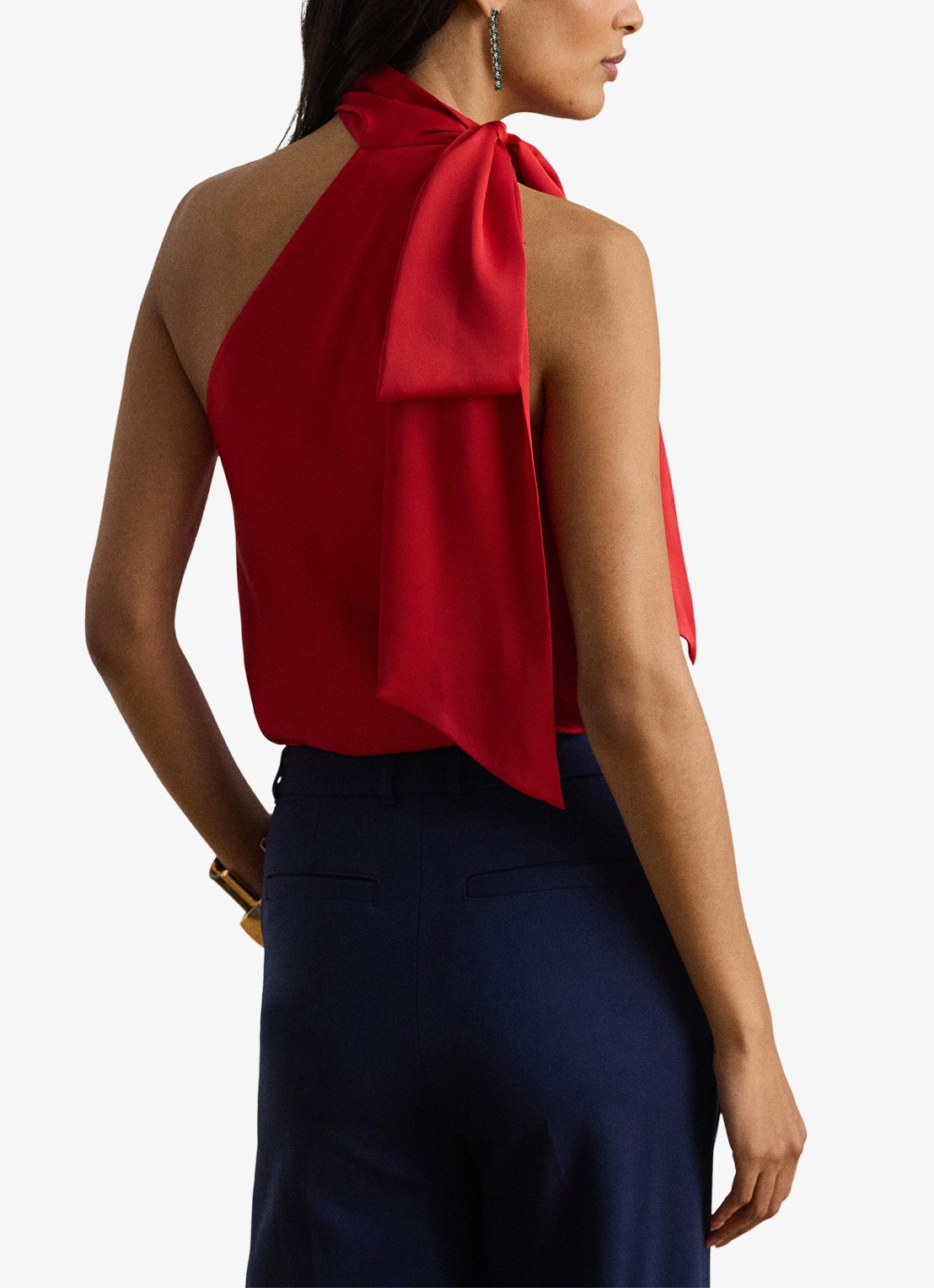 Ralph Lauren Haltertop met sjaalkraag - achterkant 3 cruise red 2wr6 / rood