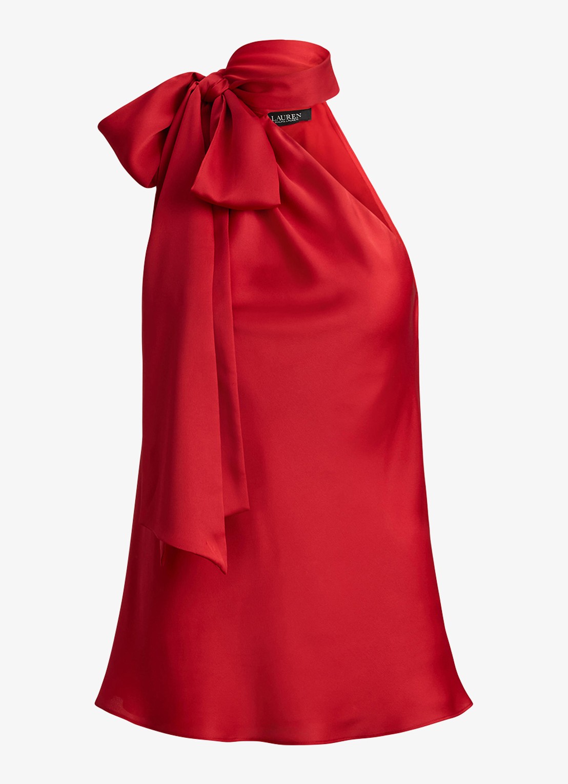 Ralph Lauren Haltertop met sjaalkraag - voorkant cruise red 2wr6 / rood