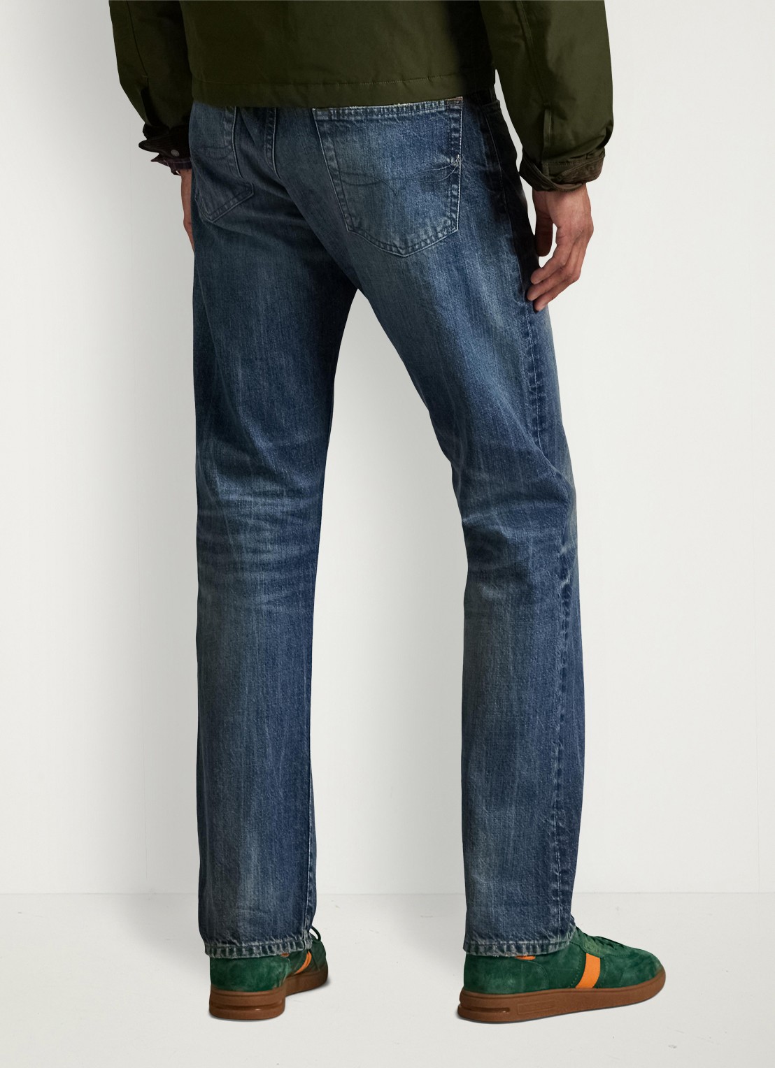 Ralph Lauren Hampton straigh fit jeans met destroyed afwerking - achterkant 3 ninigret / indigo