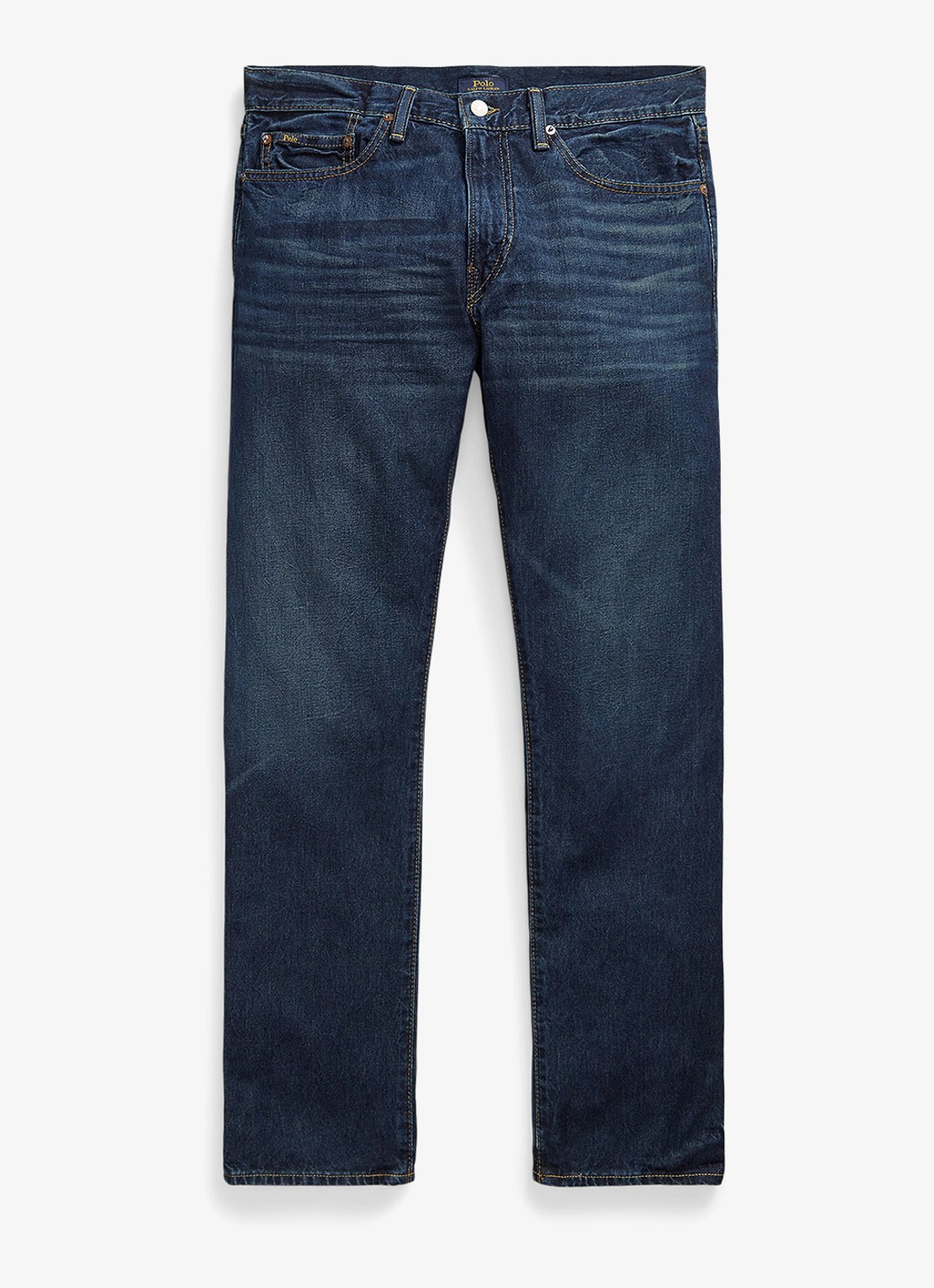 Ralph Lauren Hampton straight fit jeans met medium wassing - voorkant narrows / indigo