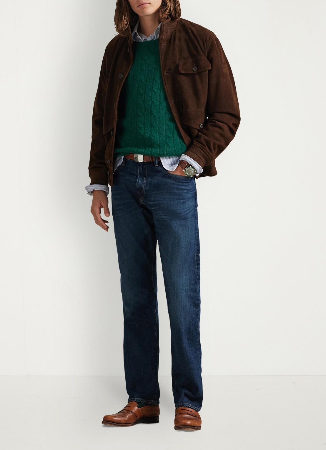 Ralph Lauren Hampton straight leg jeans met donkere wassing - voorkant 5 rockford stretch-2qyp