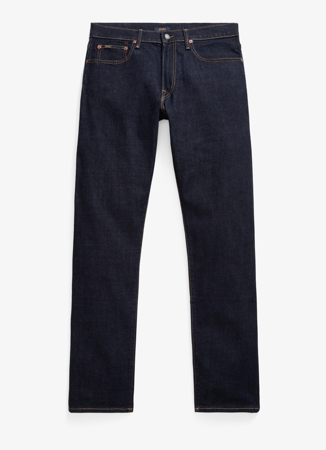 Ralph Lauren Hampton straight leg jeans met donkere wassing - voorkant 5 rinse stretch / indigo