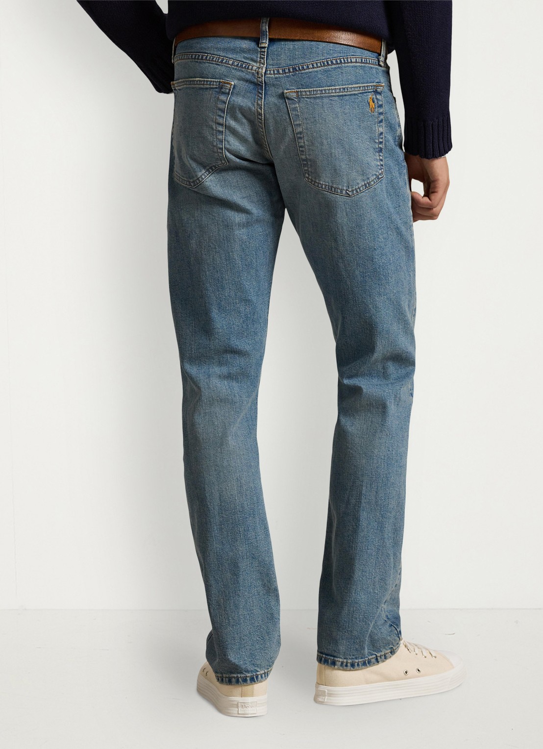 Ralph Lauren Hampton straight leg jeans met medium wassing - achterkant 5 dixon stretch / indigo