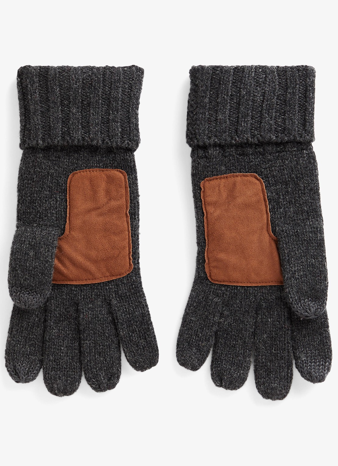 Ralph Lauren Handschoenen van merinowol met touchscreen functie - detail charcoal / antraciet