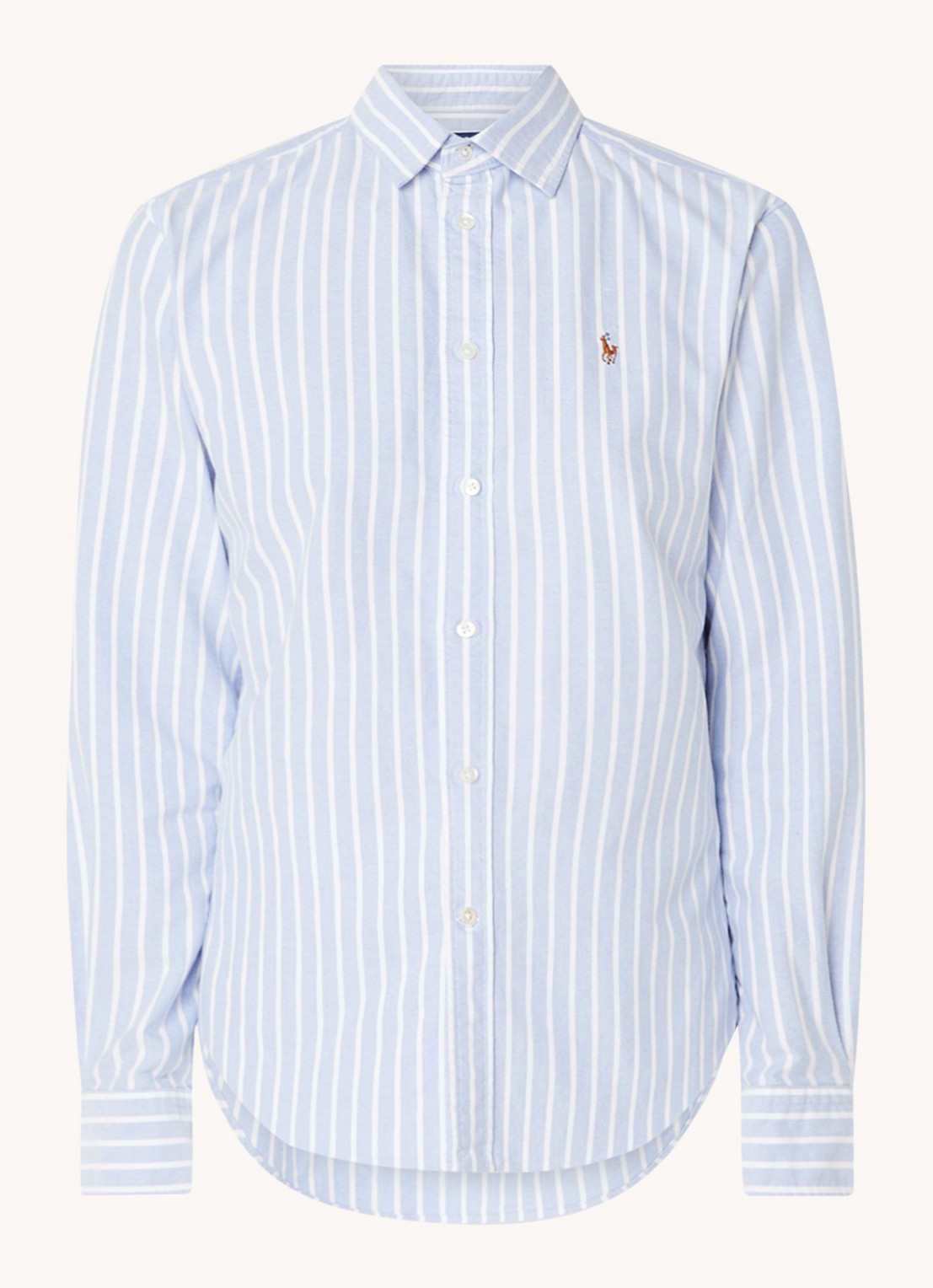 Ralph Lauren Harper blouse met streepdessin - voorkant 3 lichtblauw