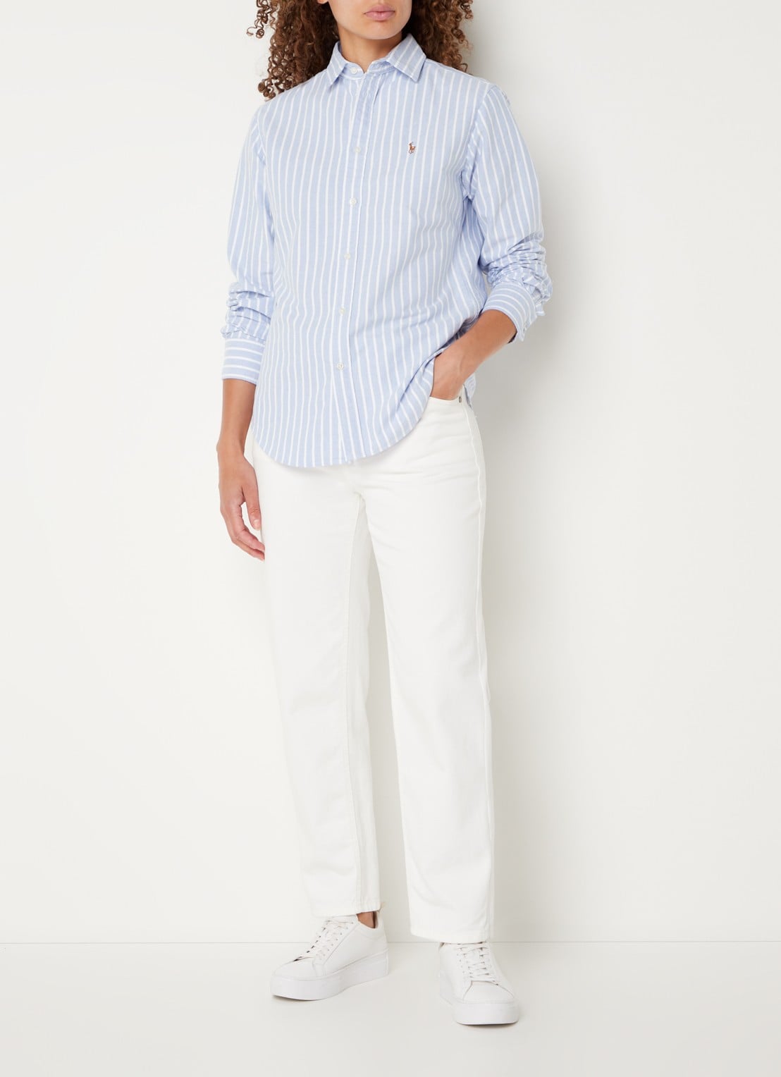 Ralph Lauren Harper blouse met streepdessin - voorkant 4 lichtblauw