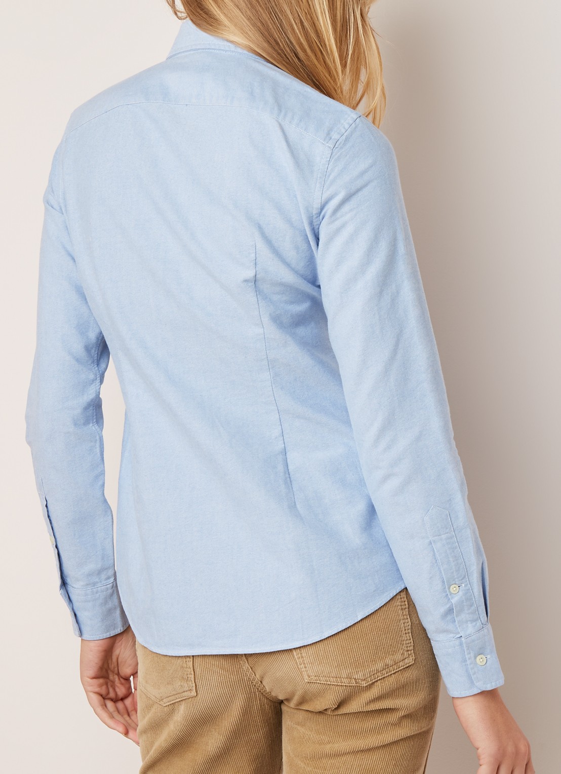 Ralph Lauren Harper blouse van katoen - achterkant lichtblauw