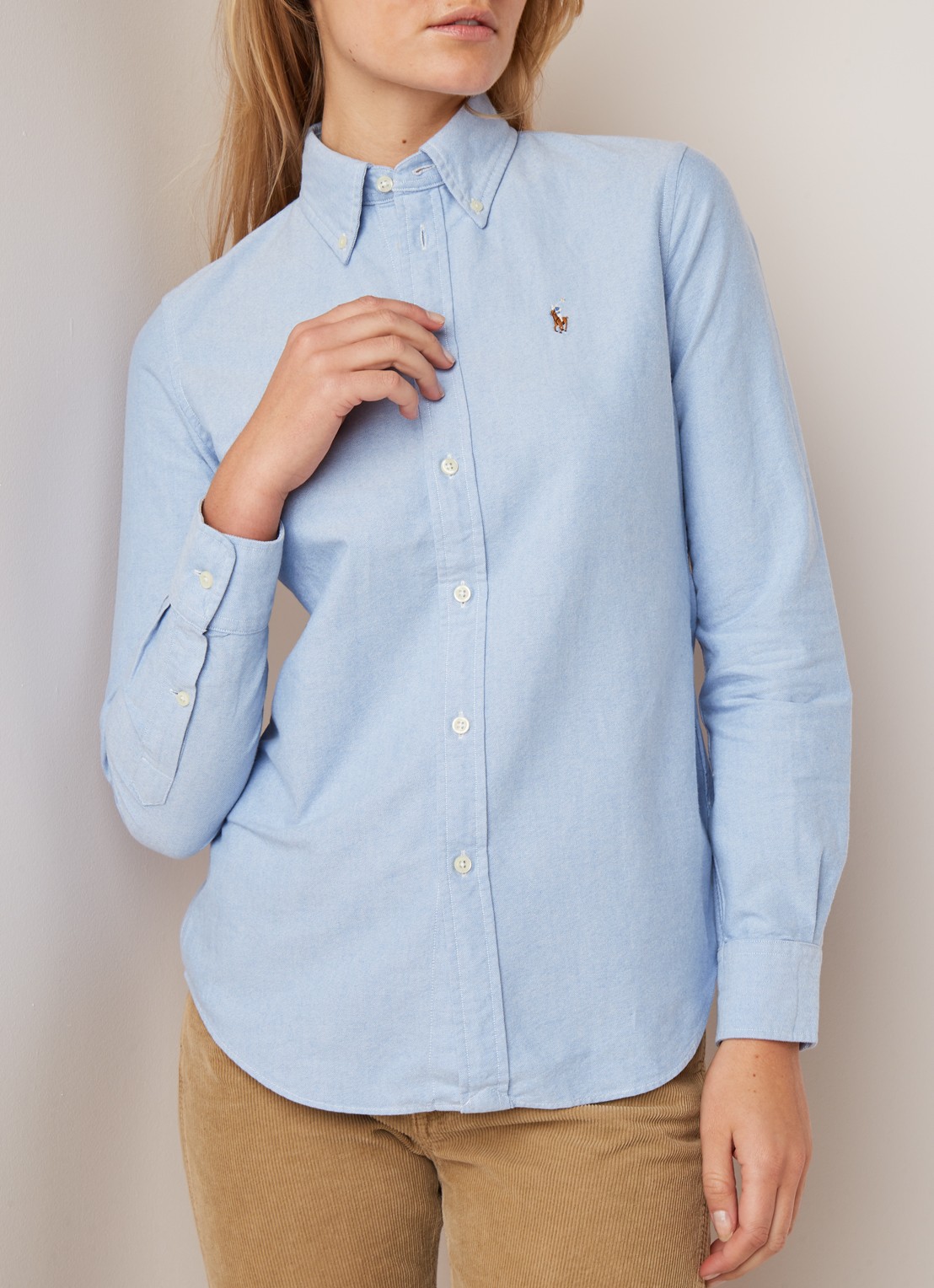 Ralph Lauren Harper blouse van katoen - detail 4 lichtblauw