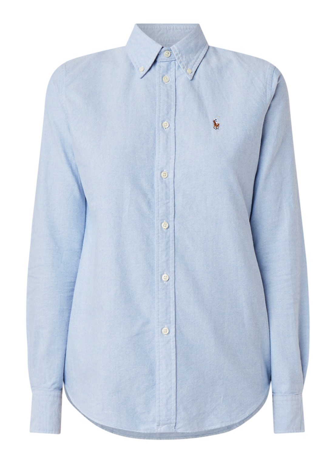 Ralph Lauren Harper blouse van katoen - voorkant 2 lichtblauw