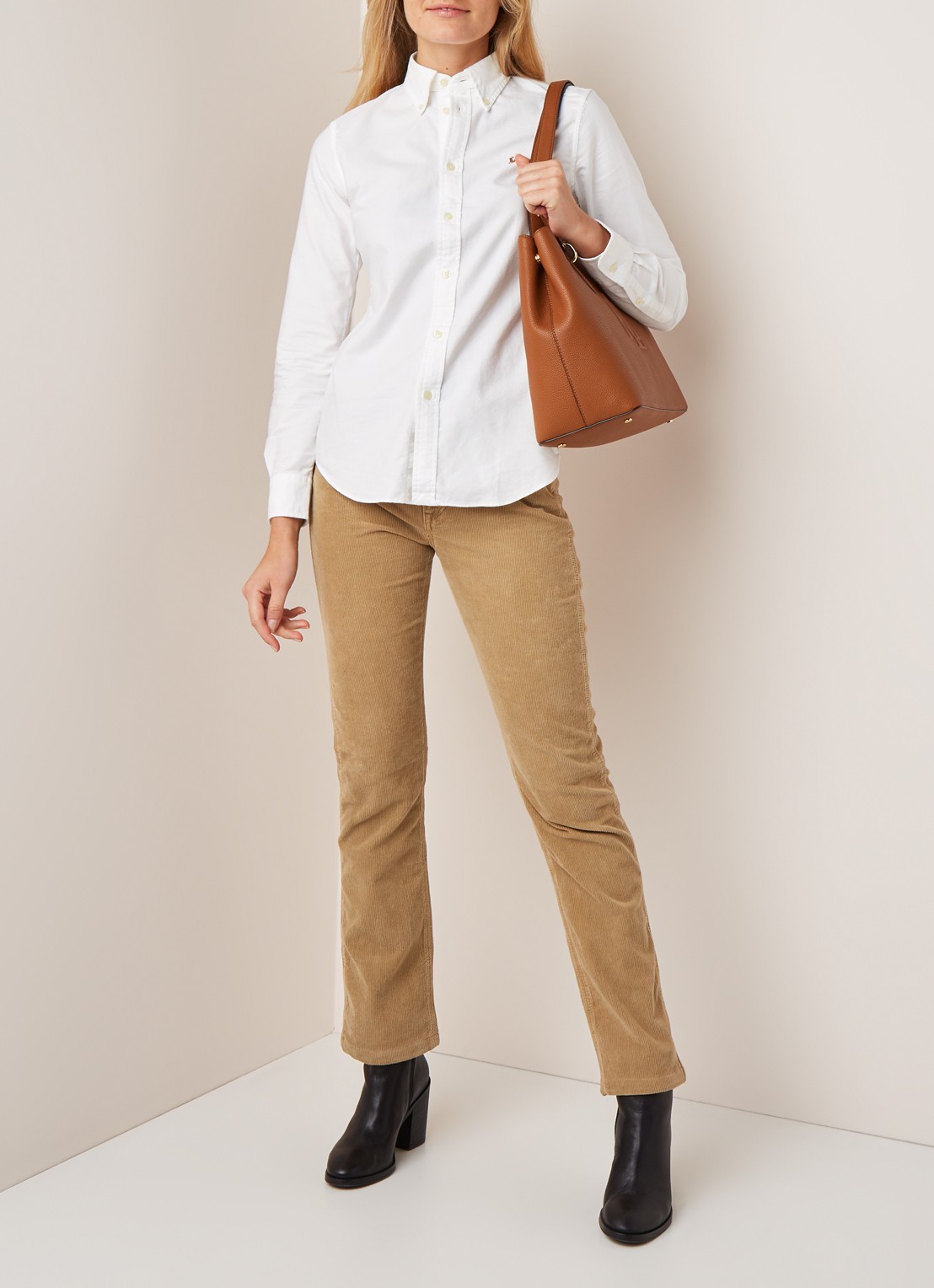 Ralph Lauren Harper blouse van katoen  - voorkant 3 wit