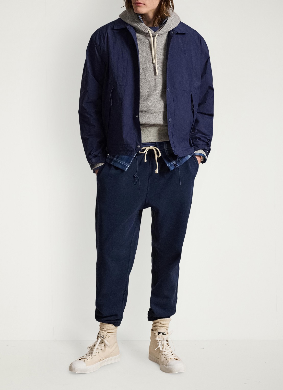 Ralph Lauren Hayford jack met ritszakken - voorkant 3 donkerblauw