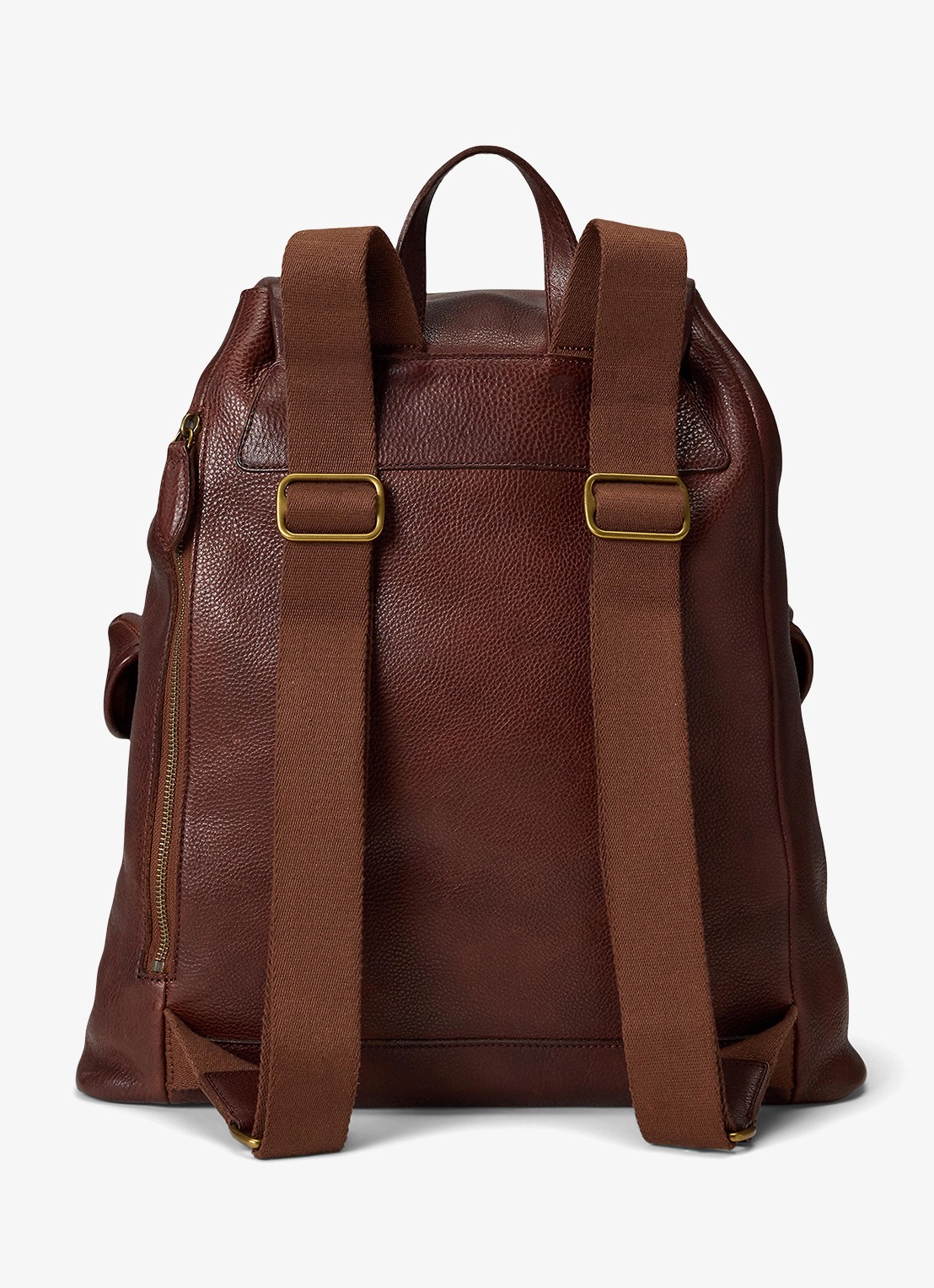 Ralph Lauren Heritage rugzak van leer - achterkant 3 british tan / bruin