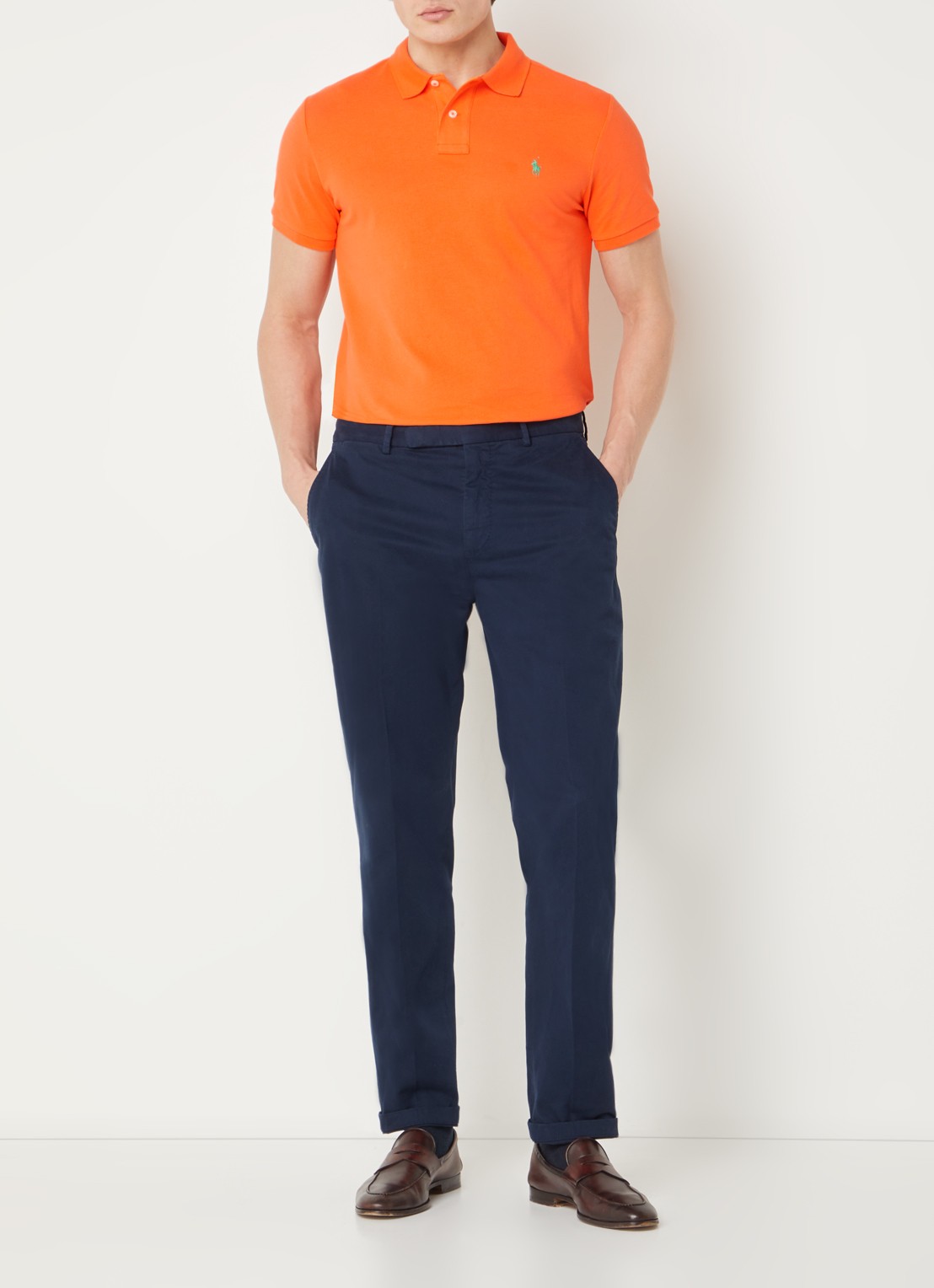 Ralph Lauren Het iconische mesh Polo-shirt - voorkant 3 bright signal orange / oranje