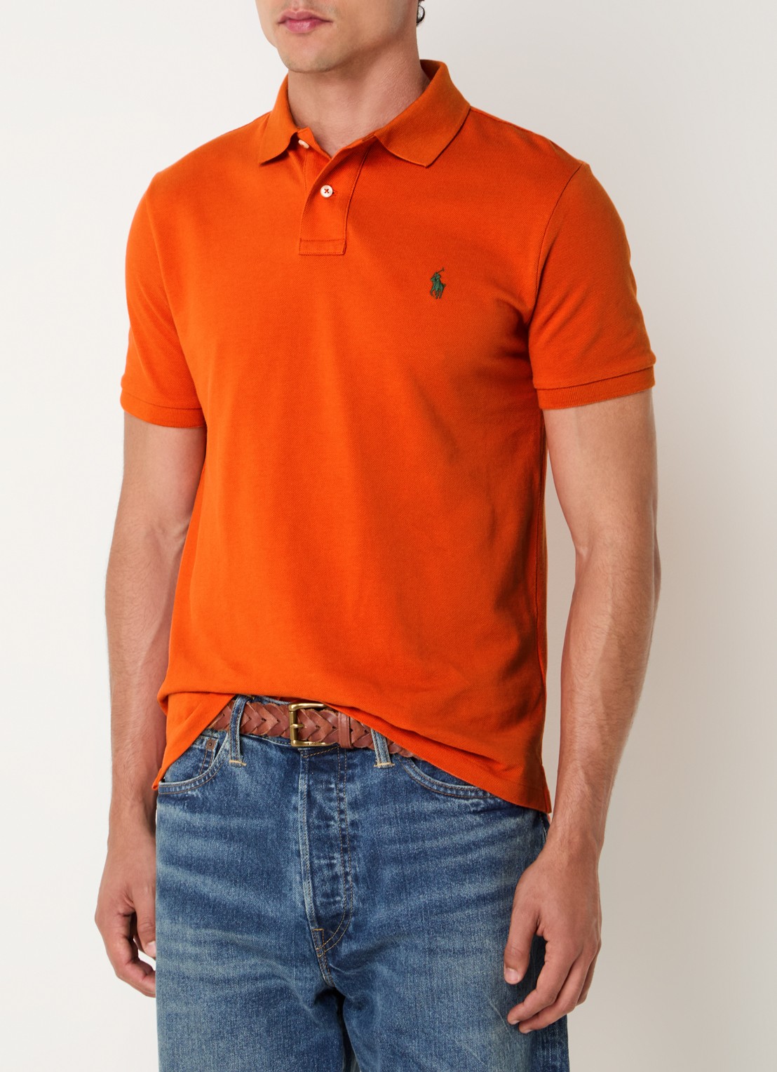 Ralph Lauren Het iconische mesh Polo-shirt - detail college orange / oranje