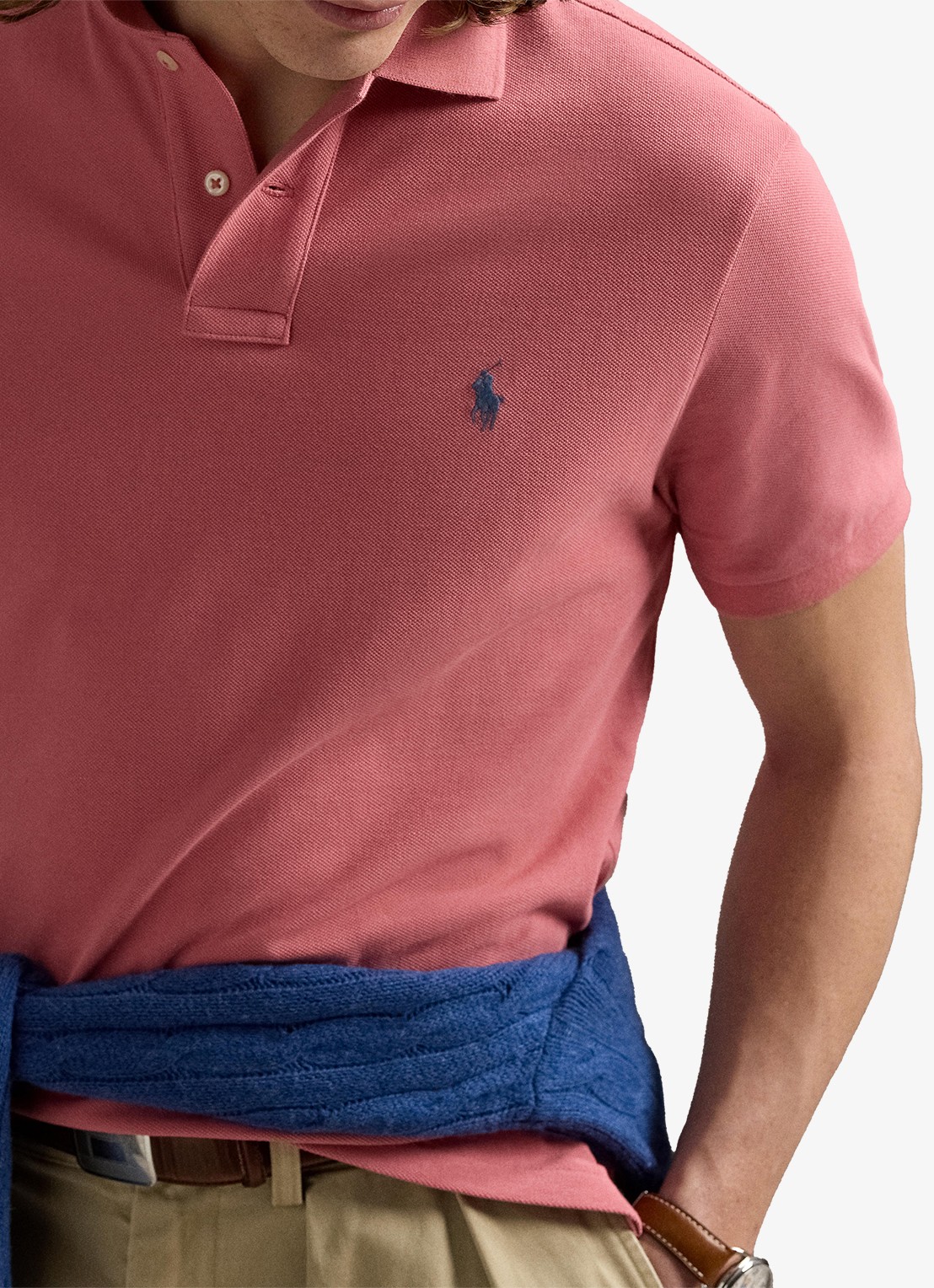 Ralph Lauren Het iconische mesh Polo-shirt - detail 2 desert rose / roze