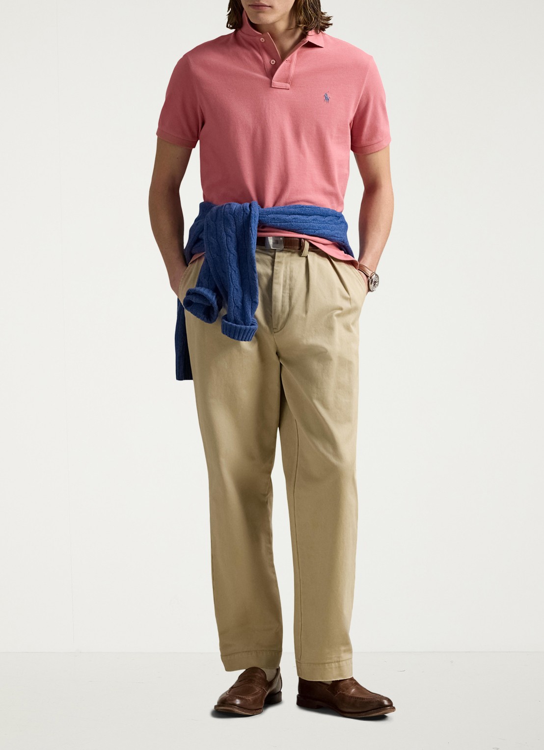 Ralph Lauren Het iconische mesh Polo-shirt - voorkant 5 desert rose / roze