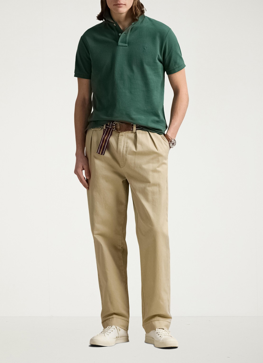 Ralph Lauren Het iconische mesh Polo-shirt - voorkant 2 washed forest / donkergroen