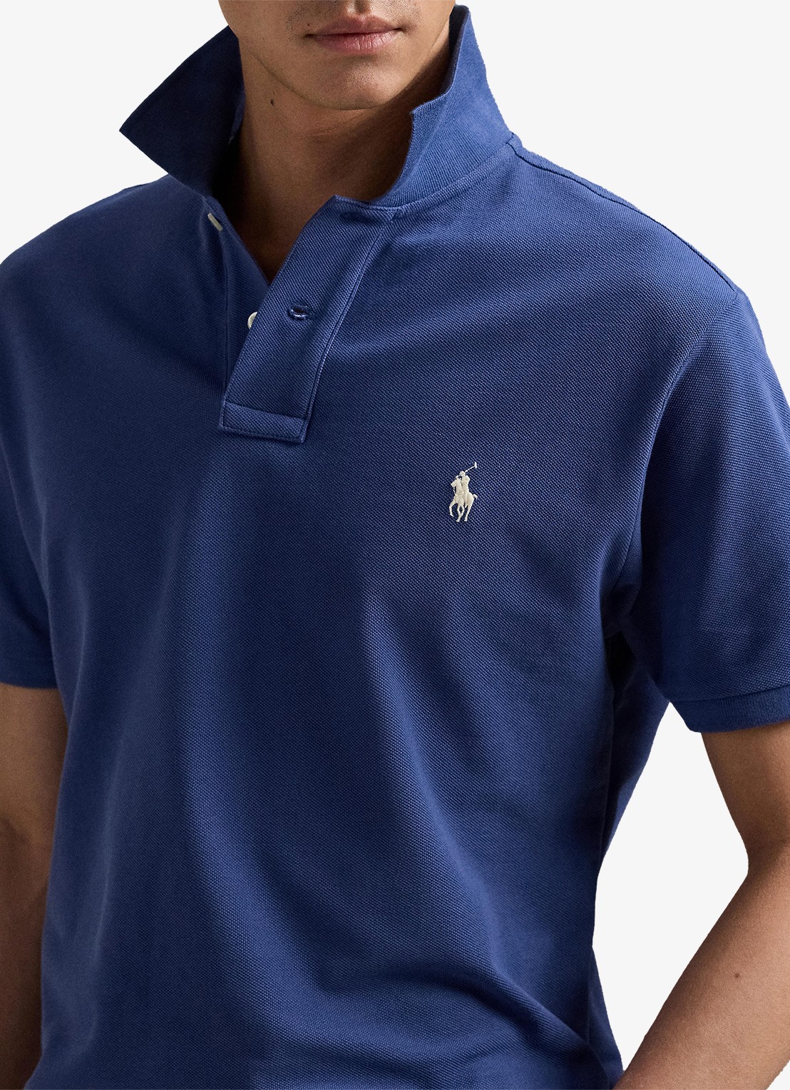 Ralph Lauren Het iconische mesh Polo-shirt - detail 5 earth blue / blauw