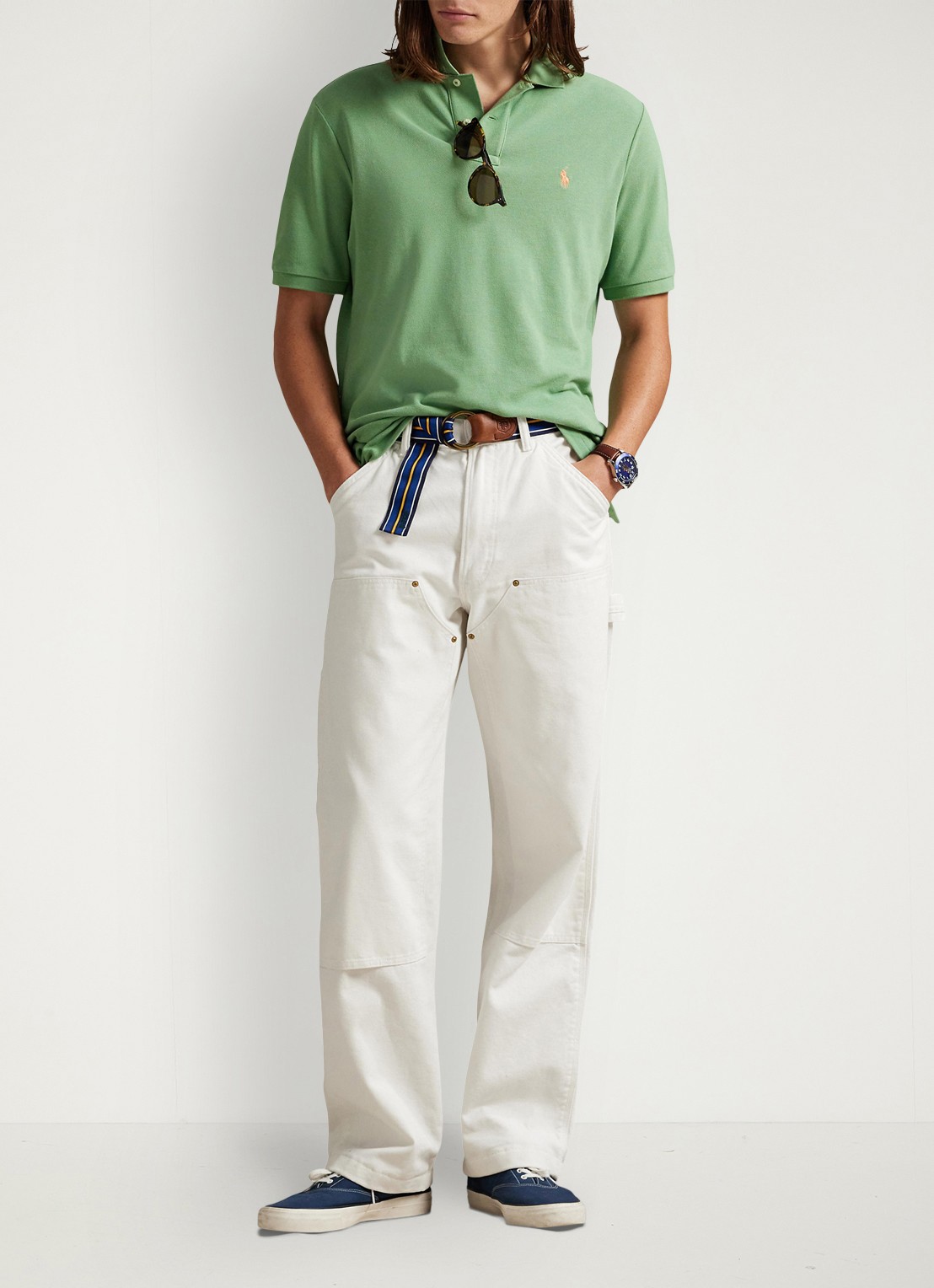 Ralph Lauren Het iconische mesh Polo-shirt - voorkant 2 outback green/c2451-47x0