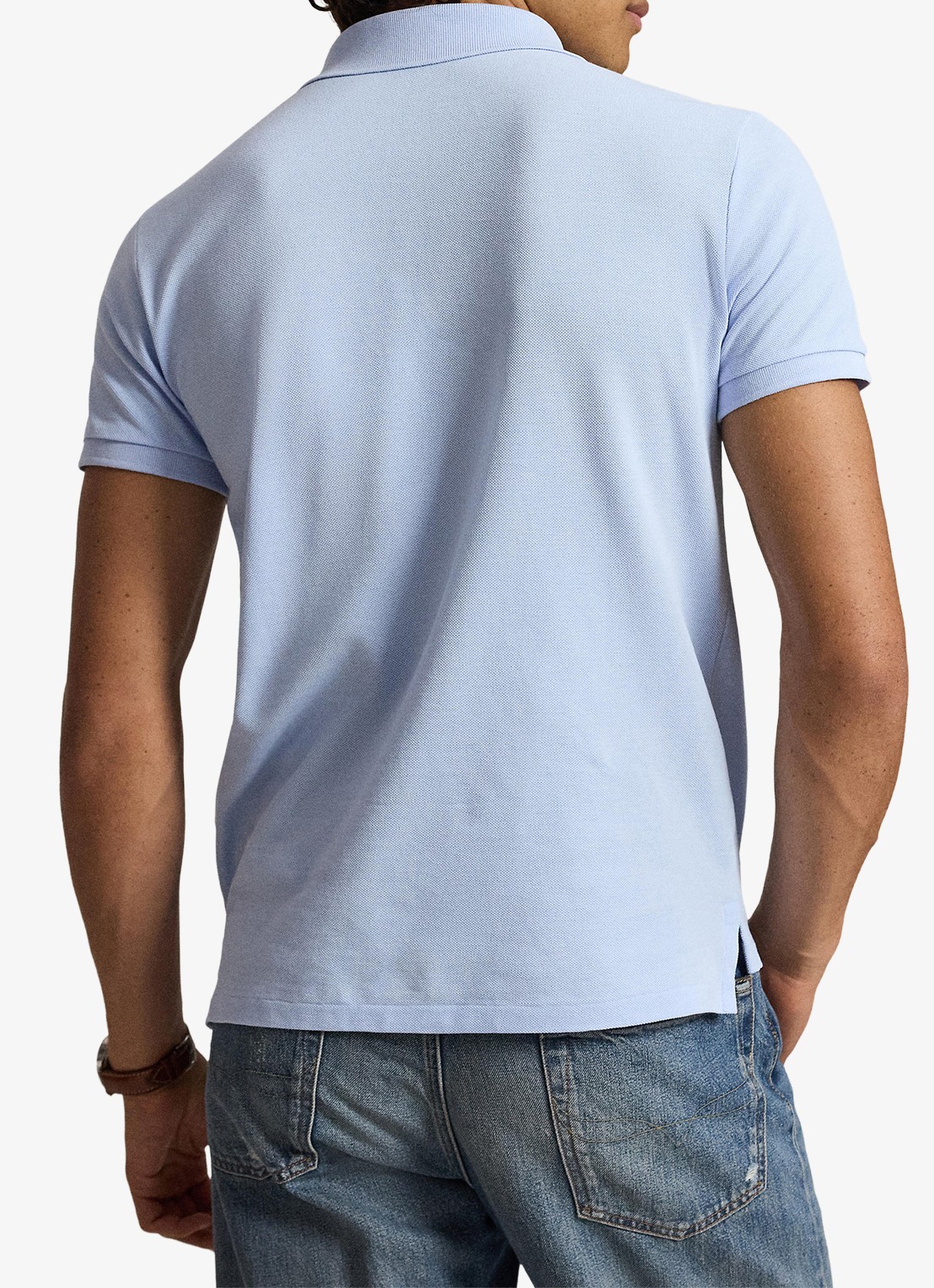 Ralph Lauren Het iconische mesh Polo-shirt - achterkant pebble blue / blauw
