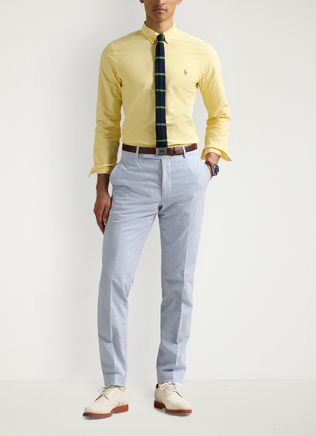 Ralph Lauren Het iconische Oxford overhemd - voorkant 3 geel oxford / geel