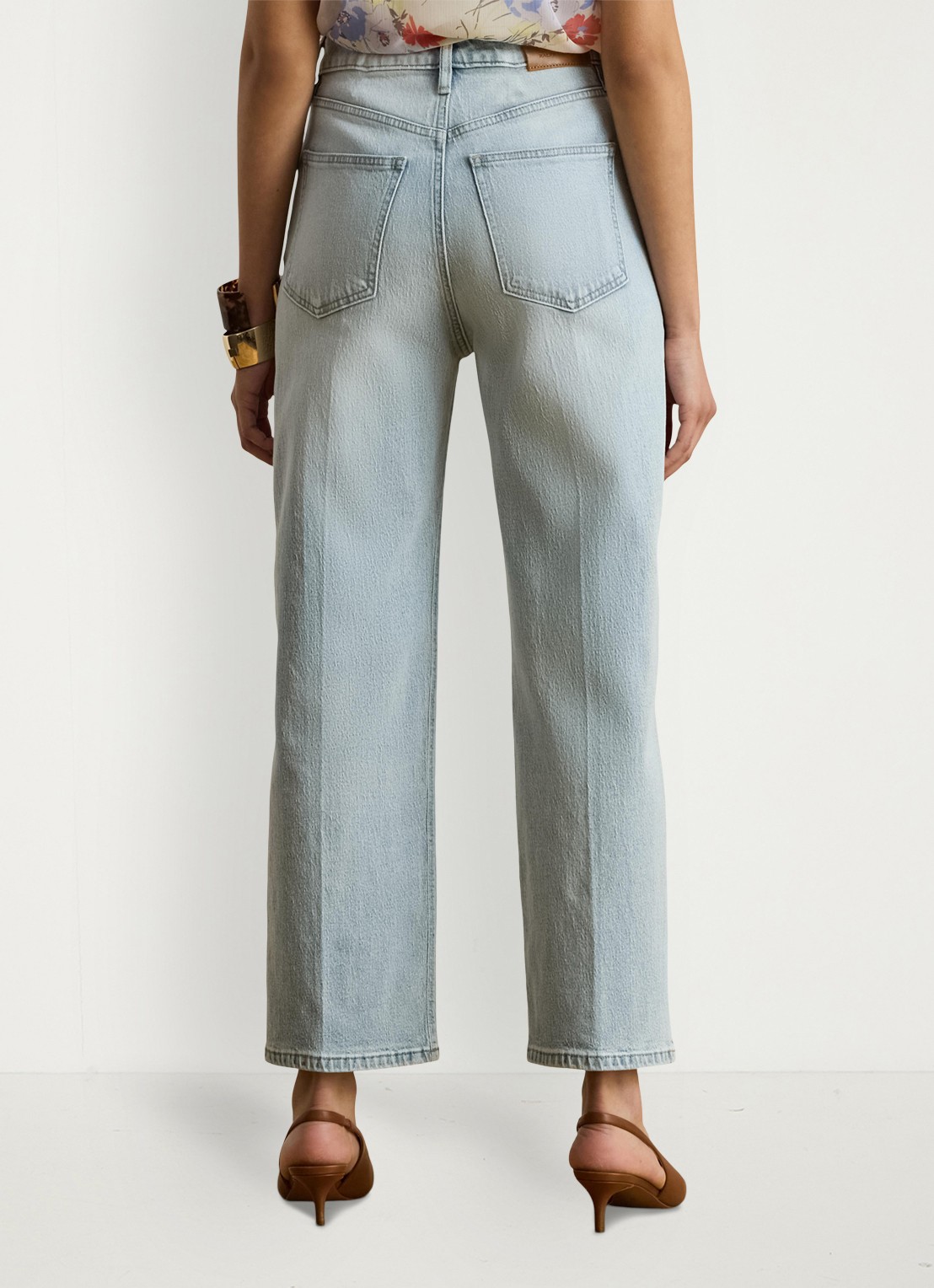 Ralph Lauren High waist bootcut jeans met lichte wassing - achterkant arilee wash