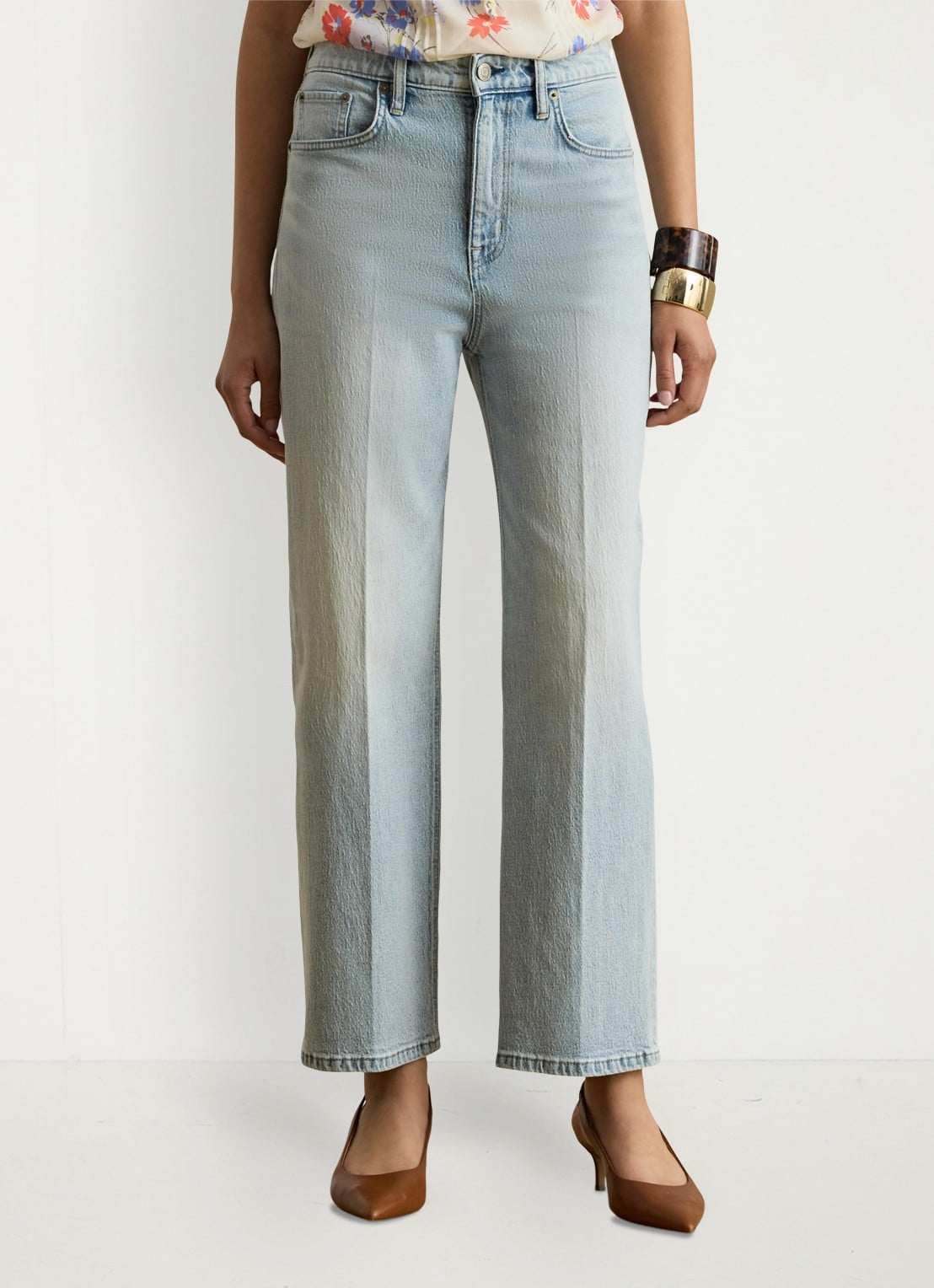 Ralph Lauren High waist bootcut jeans met lichte wassing - detail 4 arilee wash