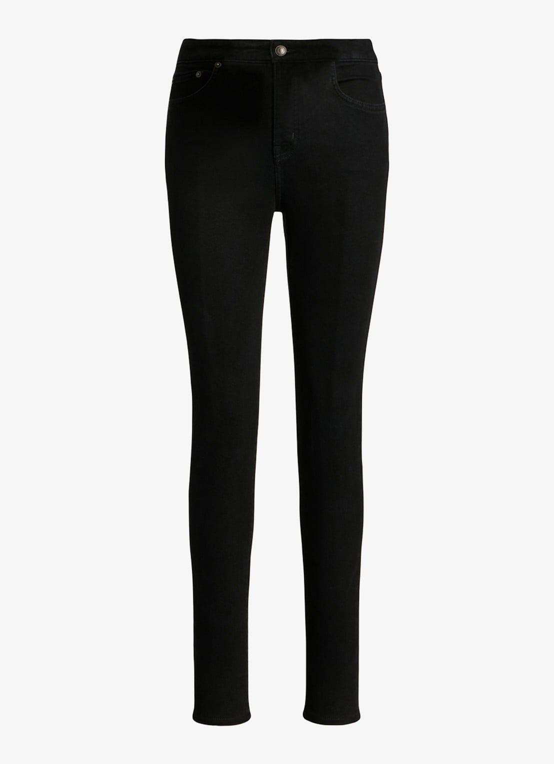Ralph Lauren High waist cropped skinny jeans met gekleurde wassing - voorkant 6 zwart