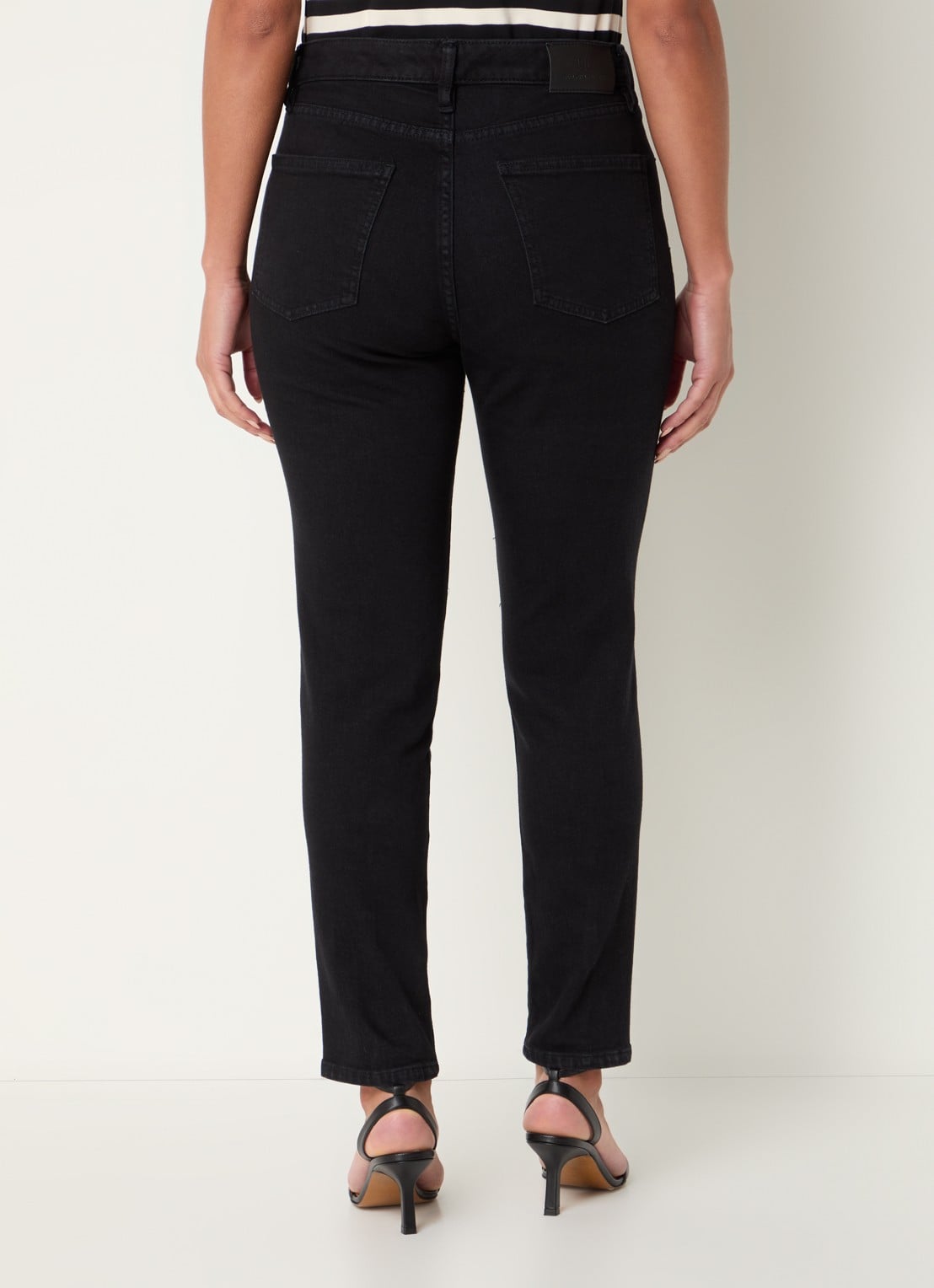 Ralph Lauren High waist cropped skinny jeans met gekleurde wassing - achterkant 2 zwart