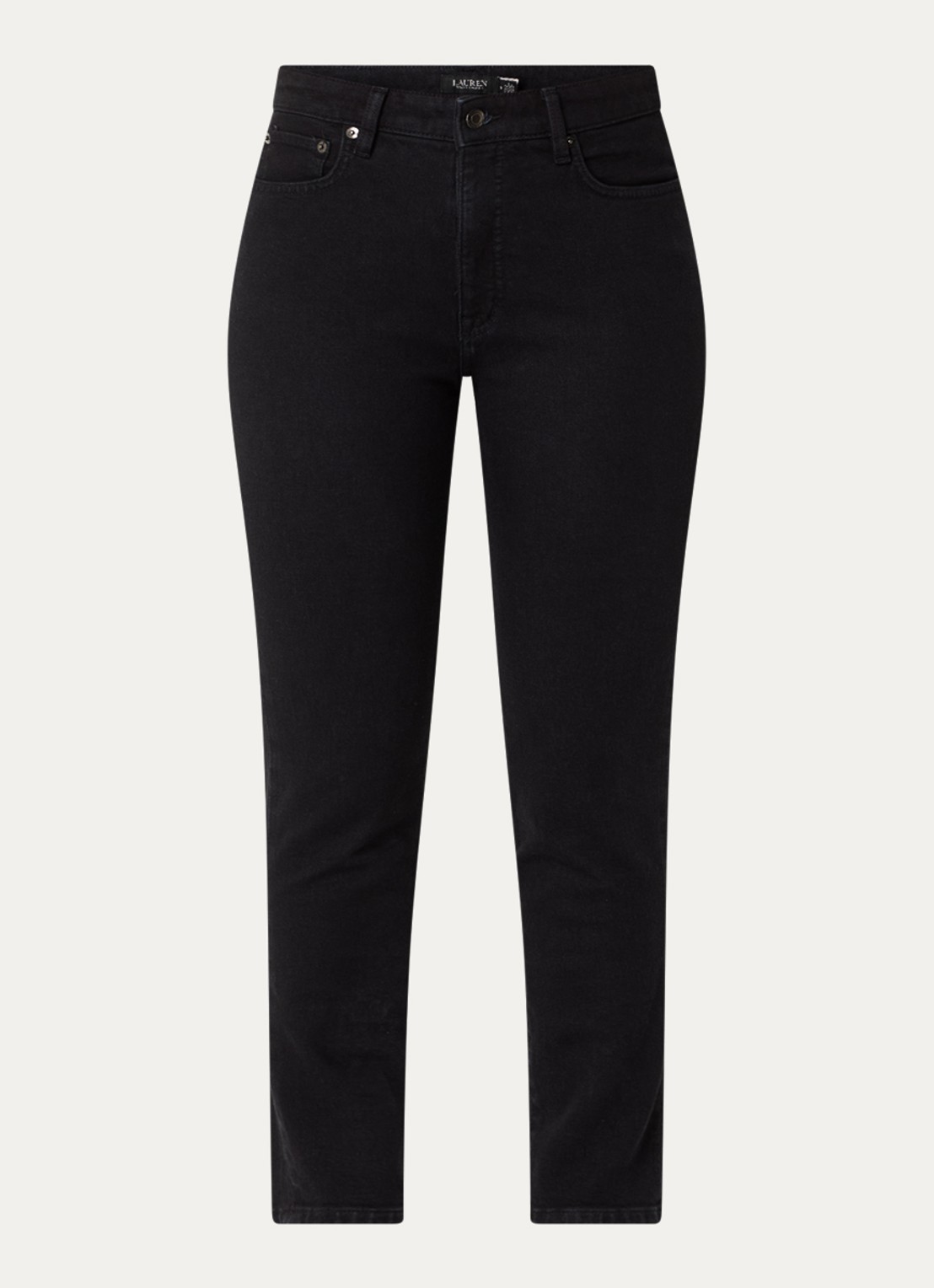 Ralph Lauren High waist cropped skinny jeans met gekleurde wassing - voorkant 8 zwart