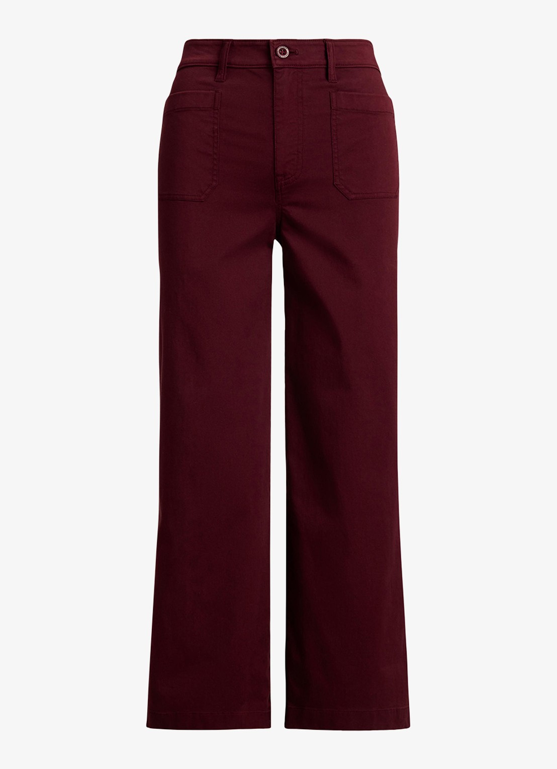 Ralph Lauren High waist flaired fit cropped chino met steekzakken - voorkant 2 dark garnet / bordeauxrood
