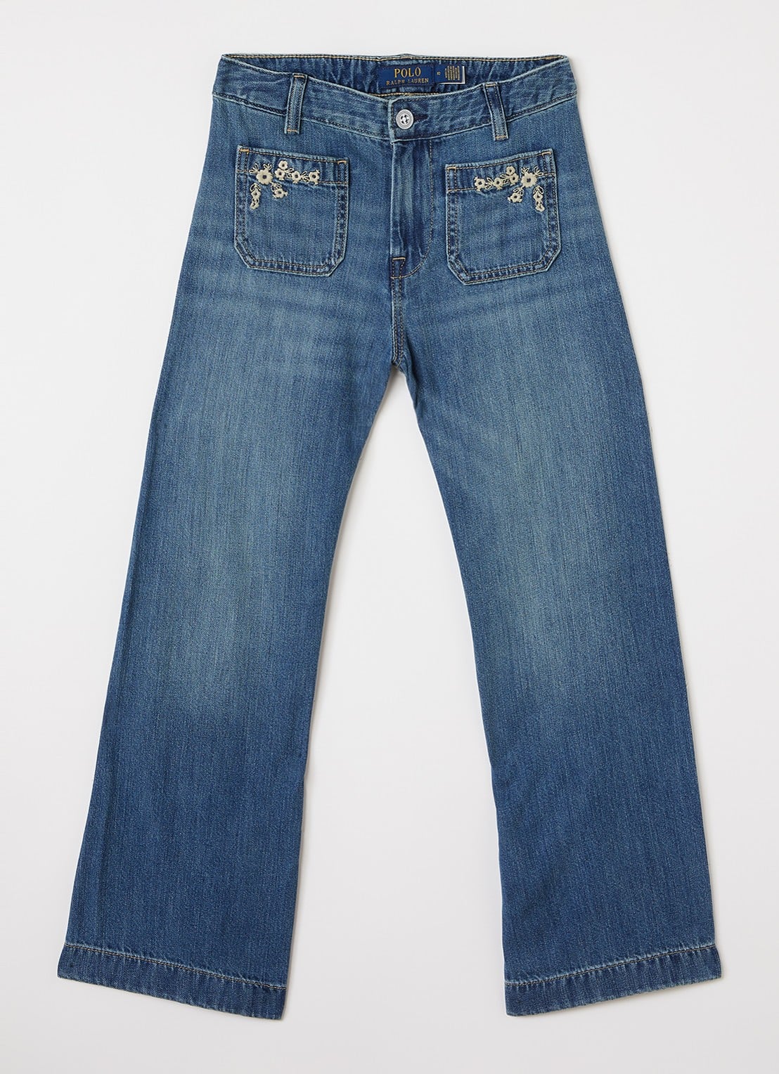 Ralph Lauren High waist flared jeans met donkere wassing  - voorkant 2 indigo